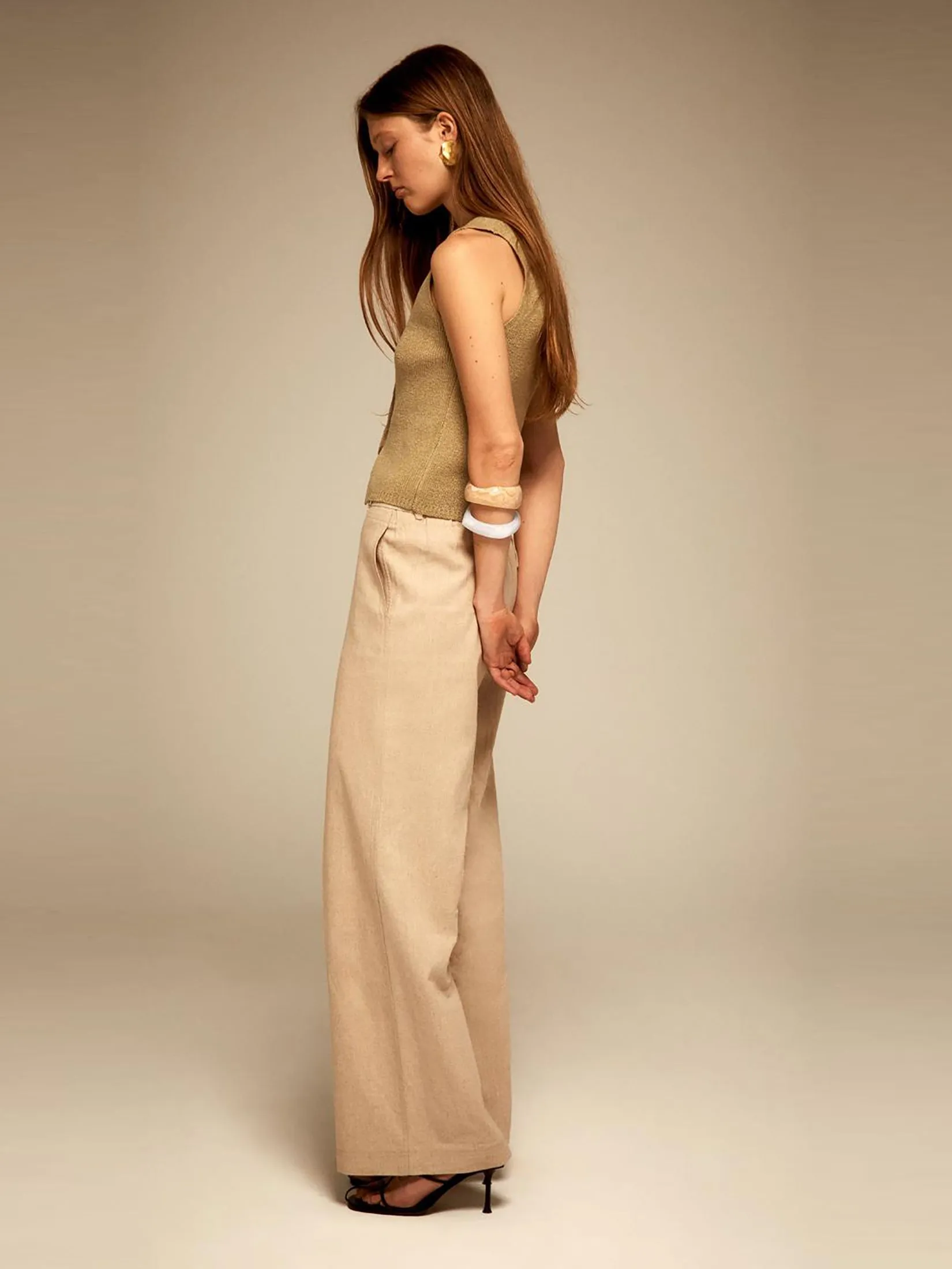 SFERA Women Vest Knit Khaki Green