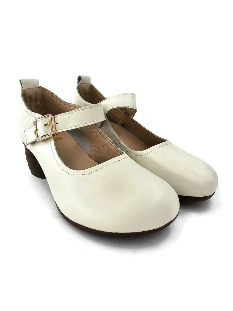 KLIN Woman Rounded Toe Mary Jane Ivory