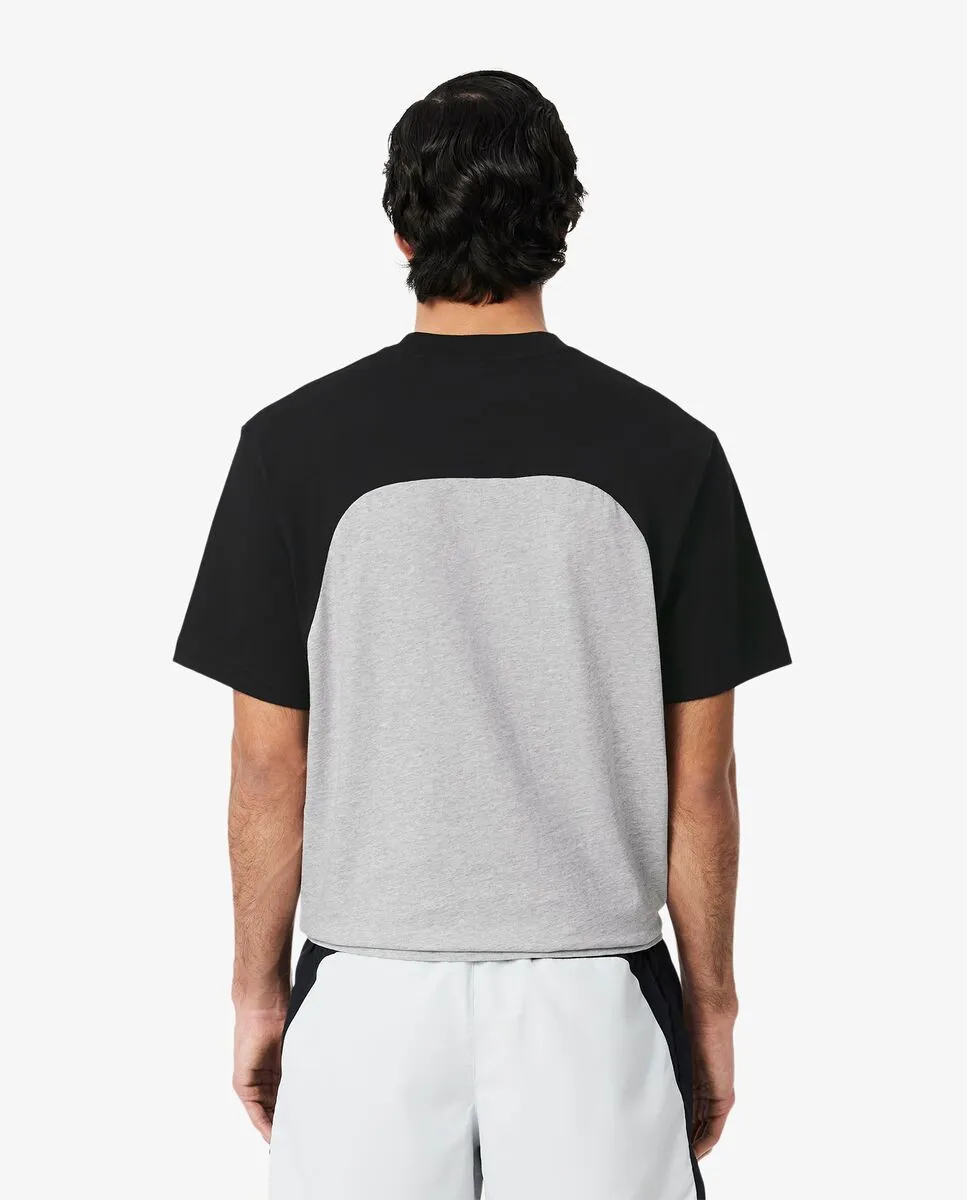 LACOSTE Cotton Jersey Colour-Block T-Shirt Grey