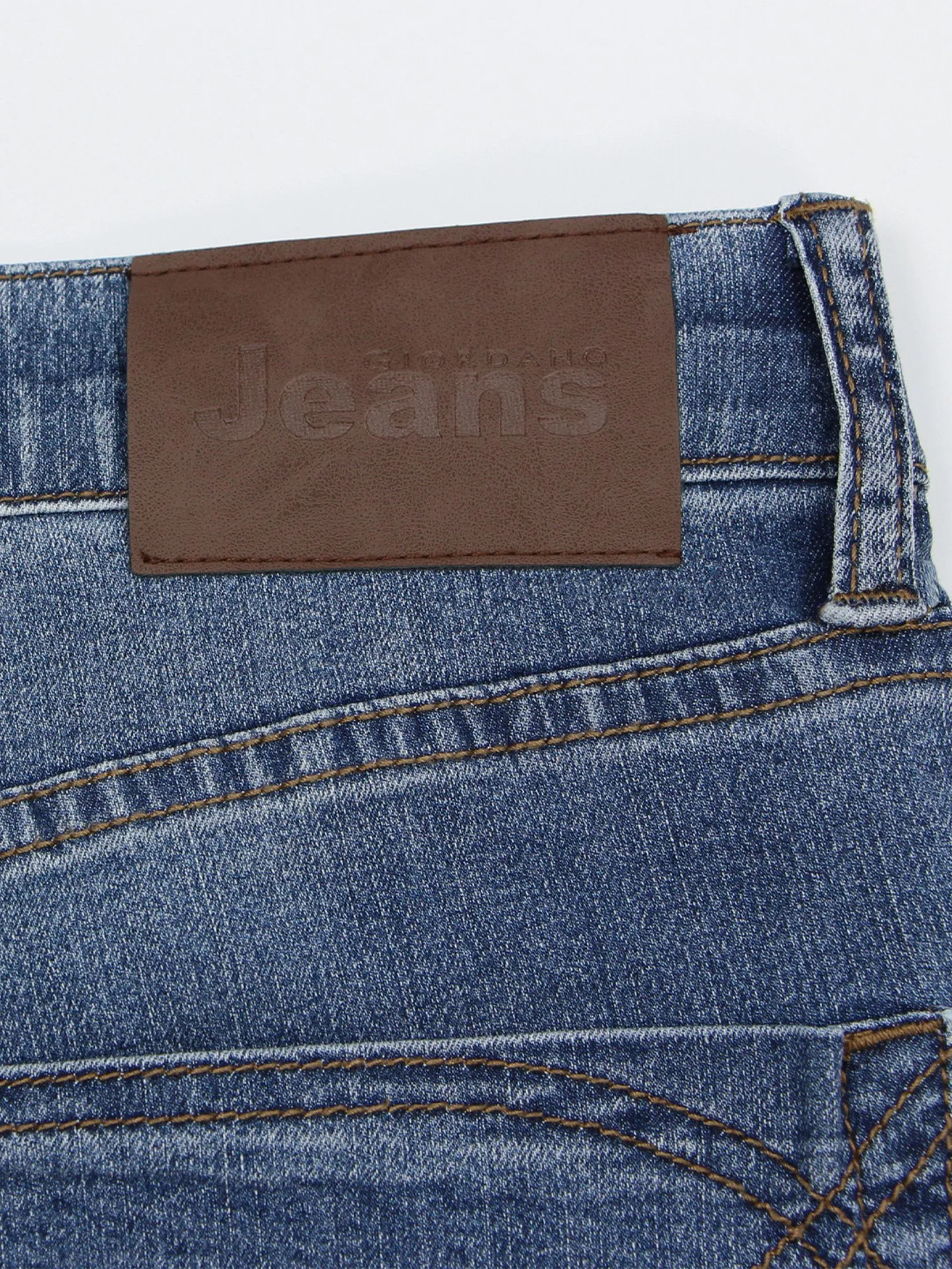 GIORDANO Men's Regular Stretch Denim Jeans(180° Elastic Waist)  Lt indigo