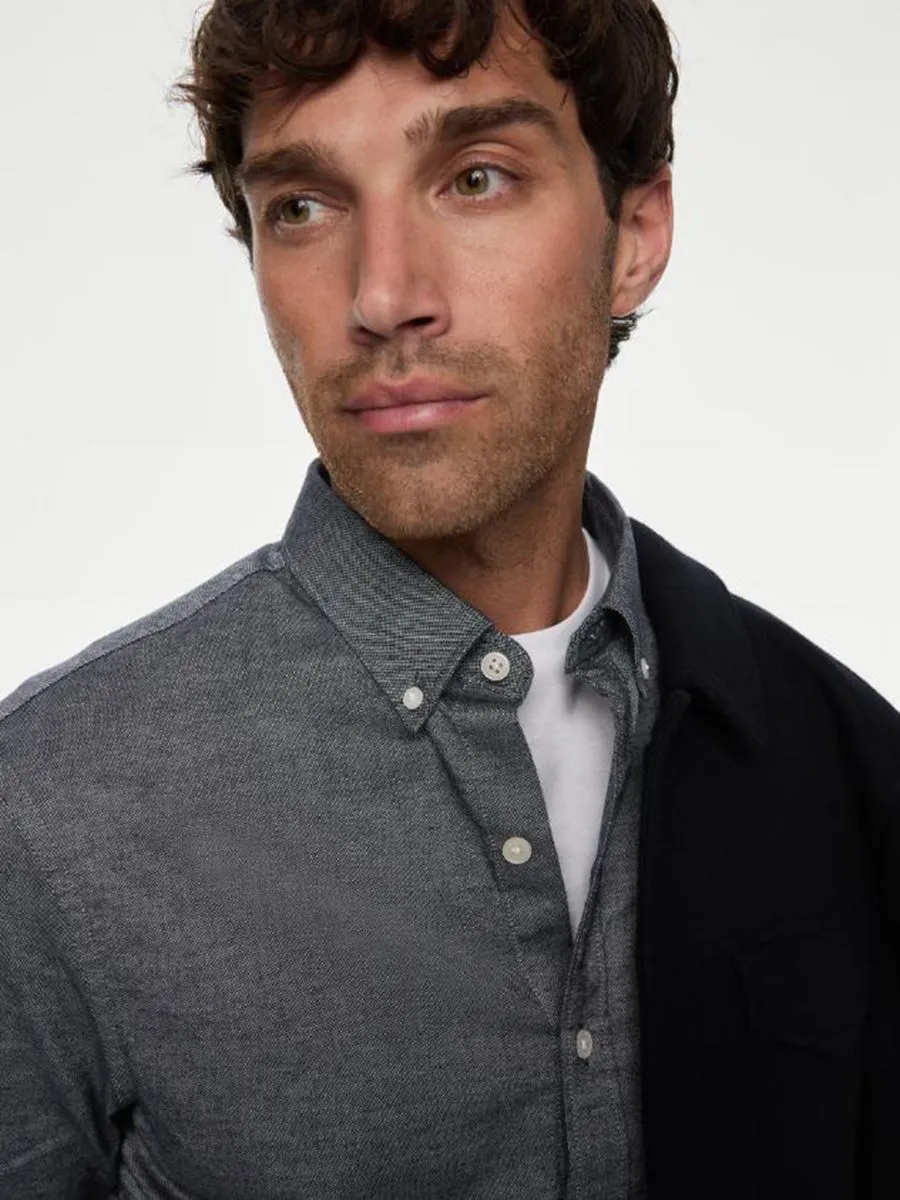 MARKS & SPENCER Men Shirt Pure Cotton Oxford SA_Chambray