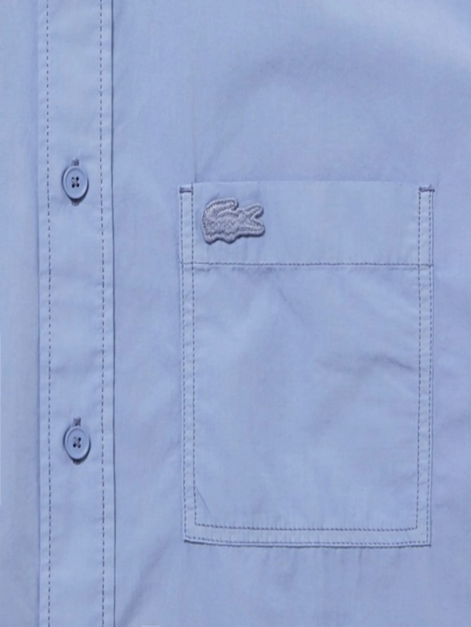 LACOSTE Relaxed Fit Natural Dyed Poplin Shirt Blue