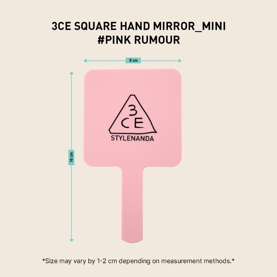 3CE Square Hand Mirror Mini Pink Rumour 1pcs.