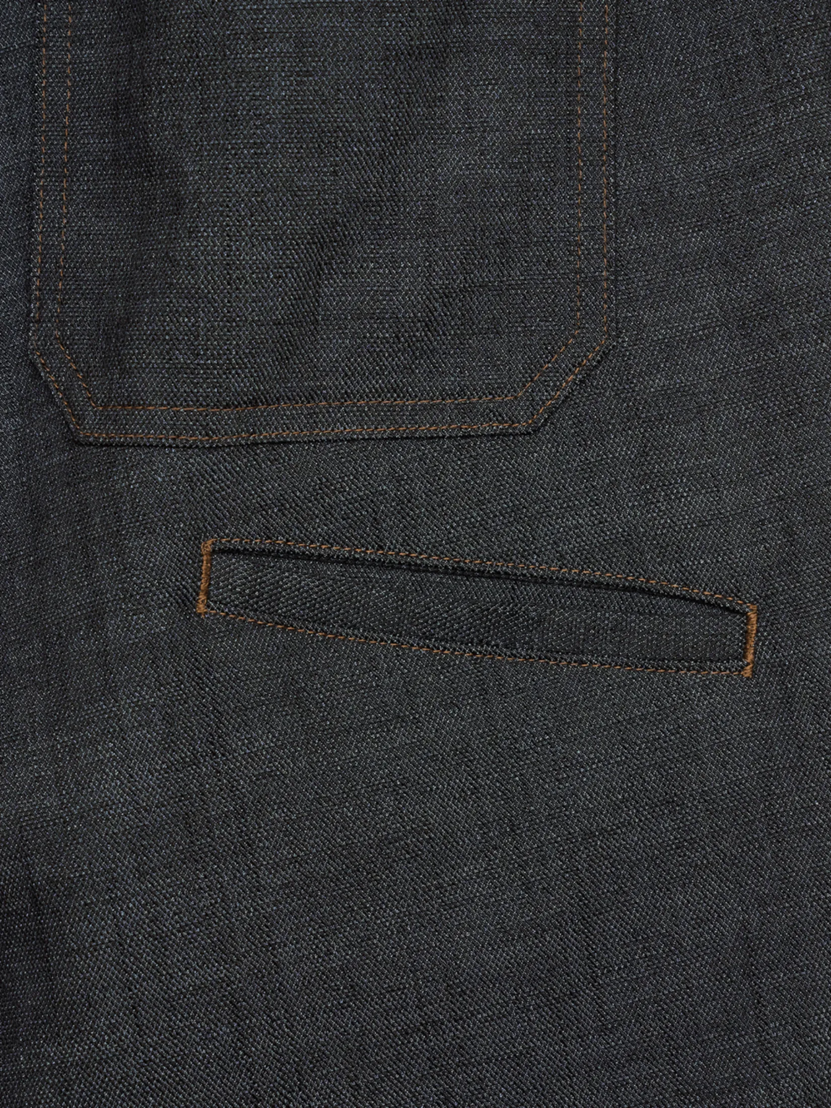 TAKEO KIKUCHI MEN BLACK ECO DENIM STRETCH EASY PANTS