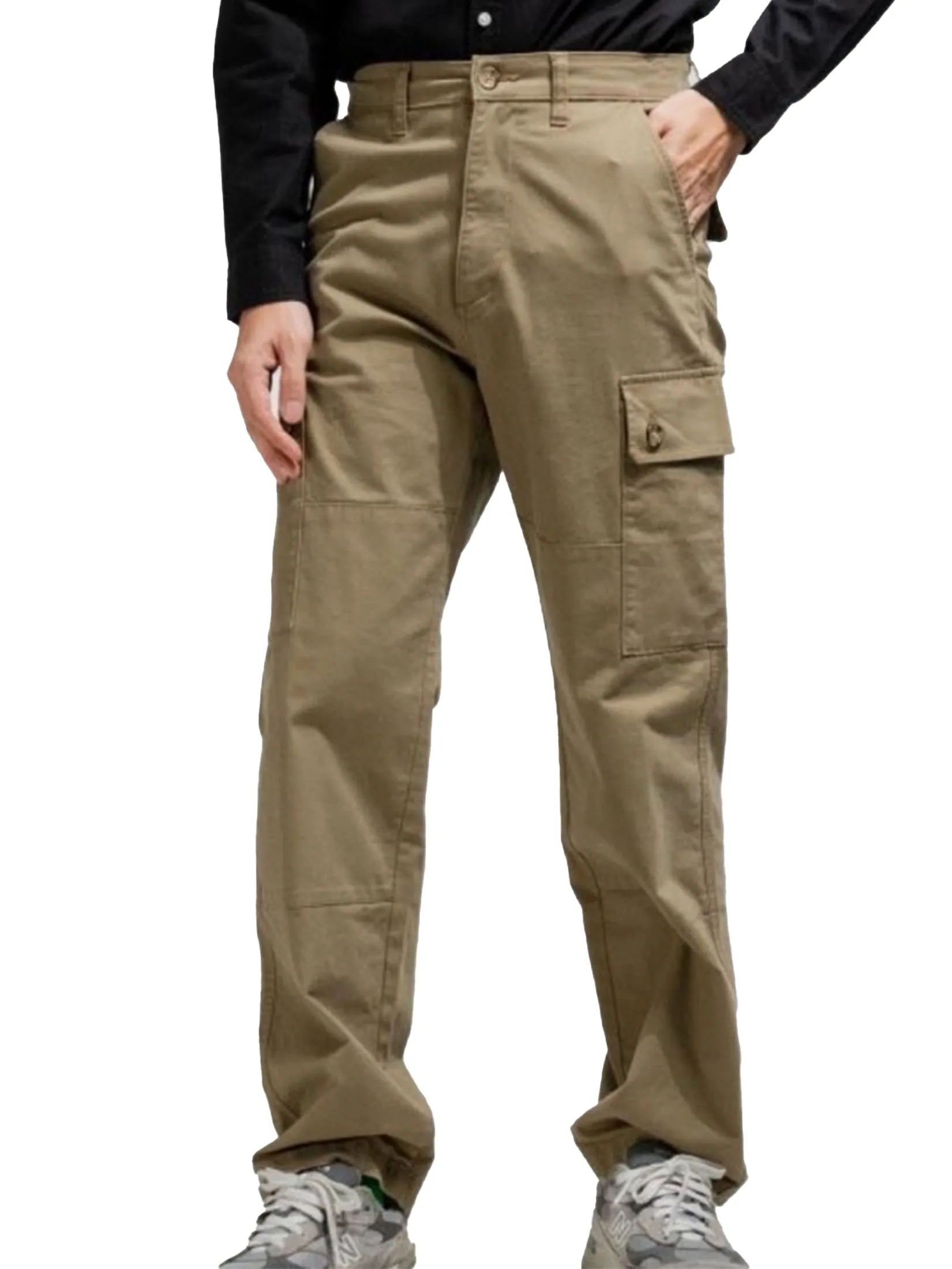 ERA-WON Men's Cargo trousers straight relaxed fit Beige Size - 30 In