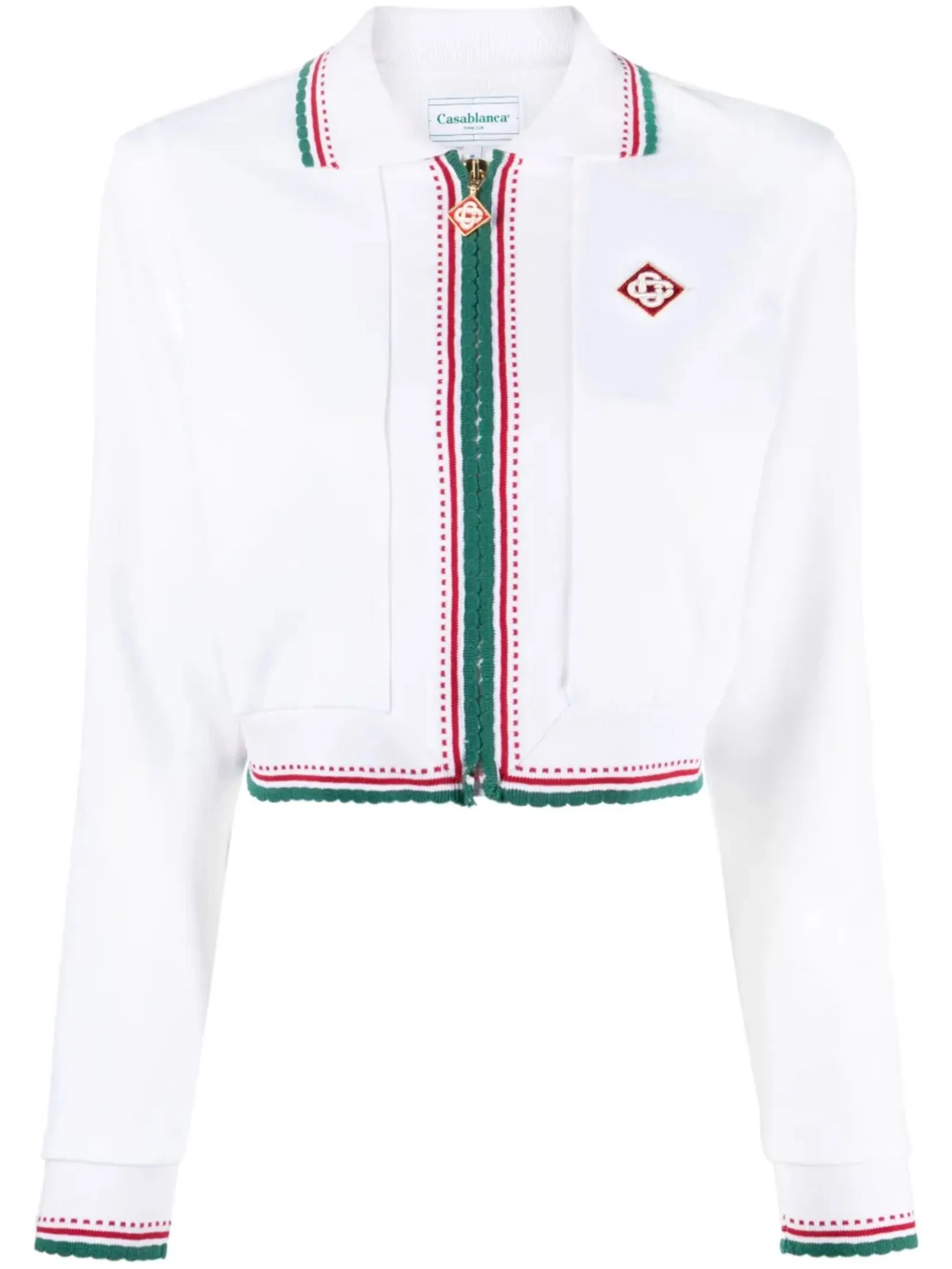 CASABLANCA WOMEN CROPPED TRACK JACKET IN WHITE