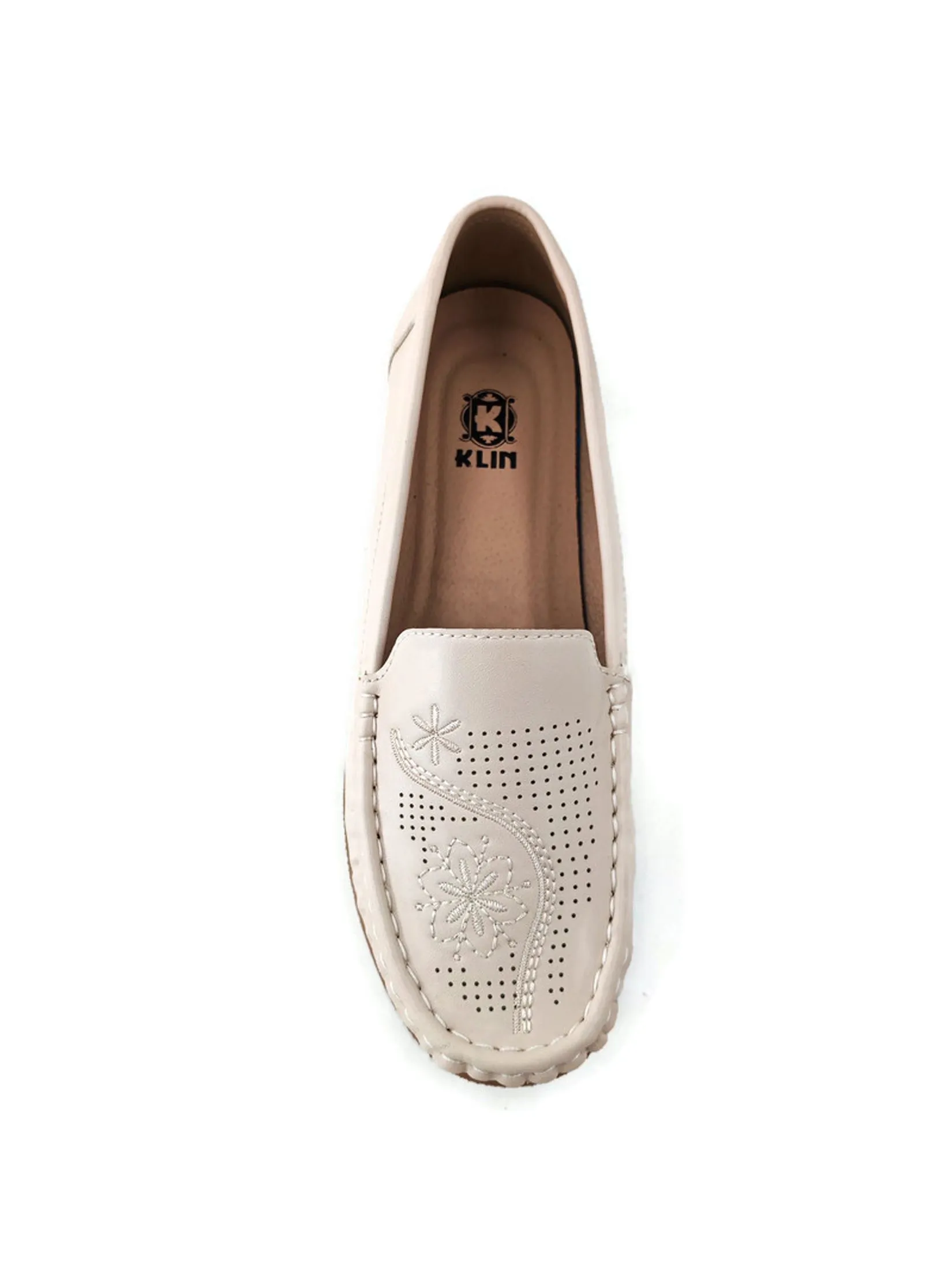 KLIN Woman Moccasin Slip-On Cream