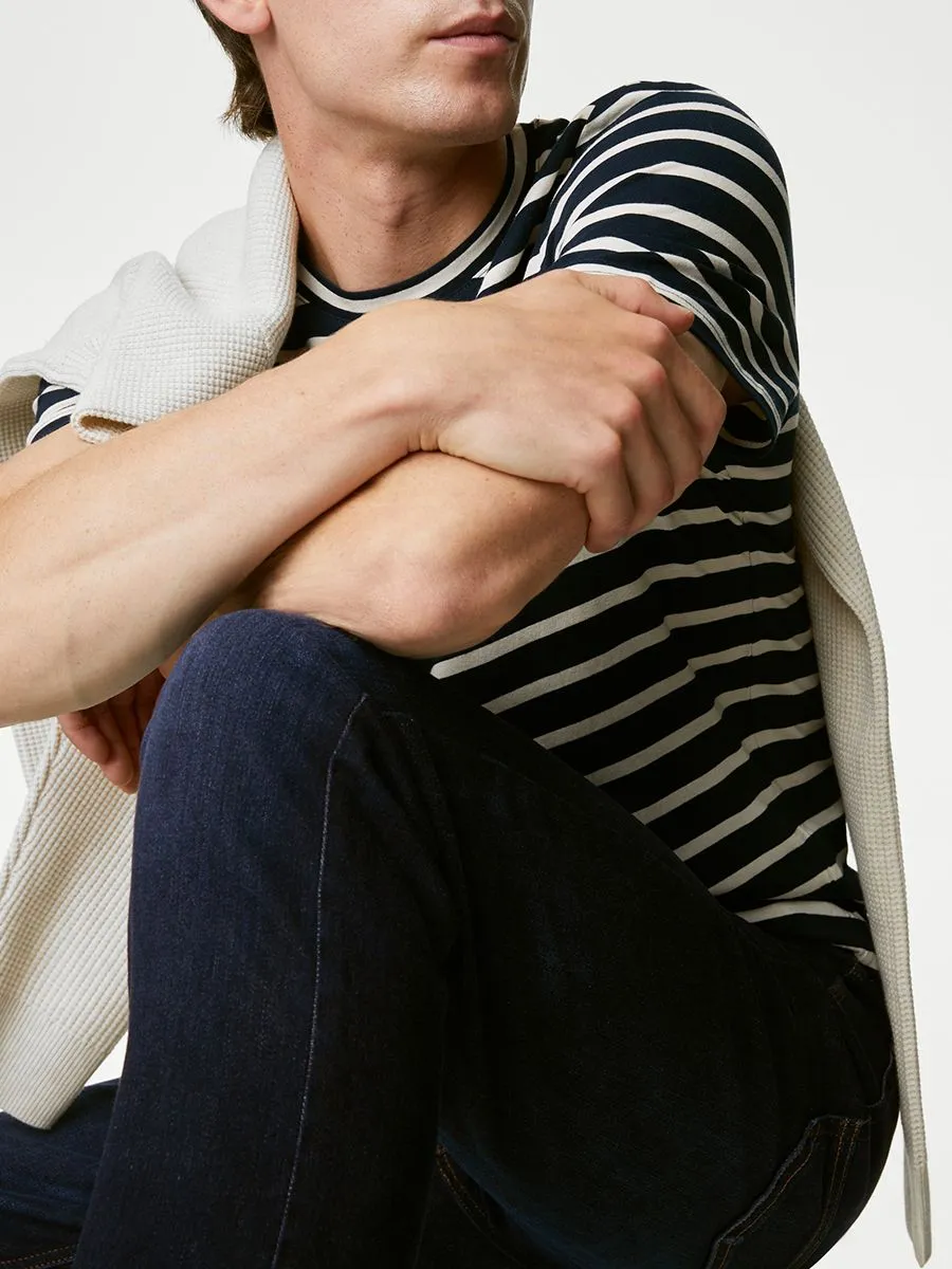 MARKS & SPENCER Men Straight Leg Jeans Slim Fit 360 Flex Indigo