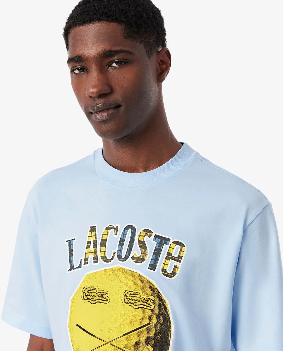 LACOSTE Relaxed Fit Ultra Dry Golf T-Shirt Blue