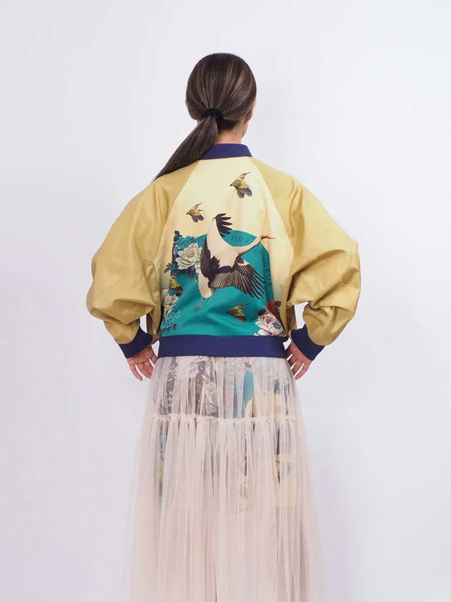 PEDZ Women Jacket Blossom Crane Gold