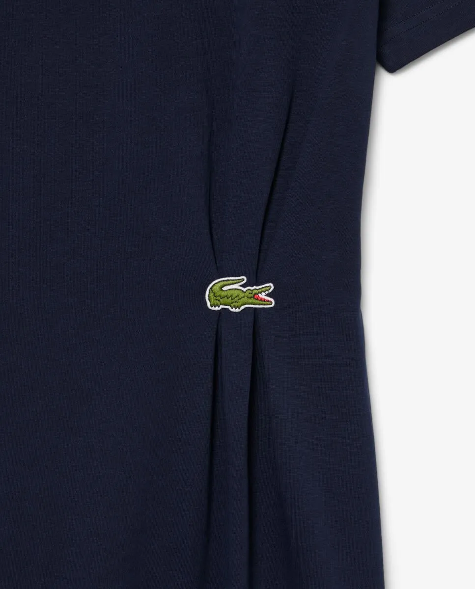 LACOSTE Draped T-Shirt Dress Blue