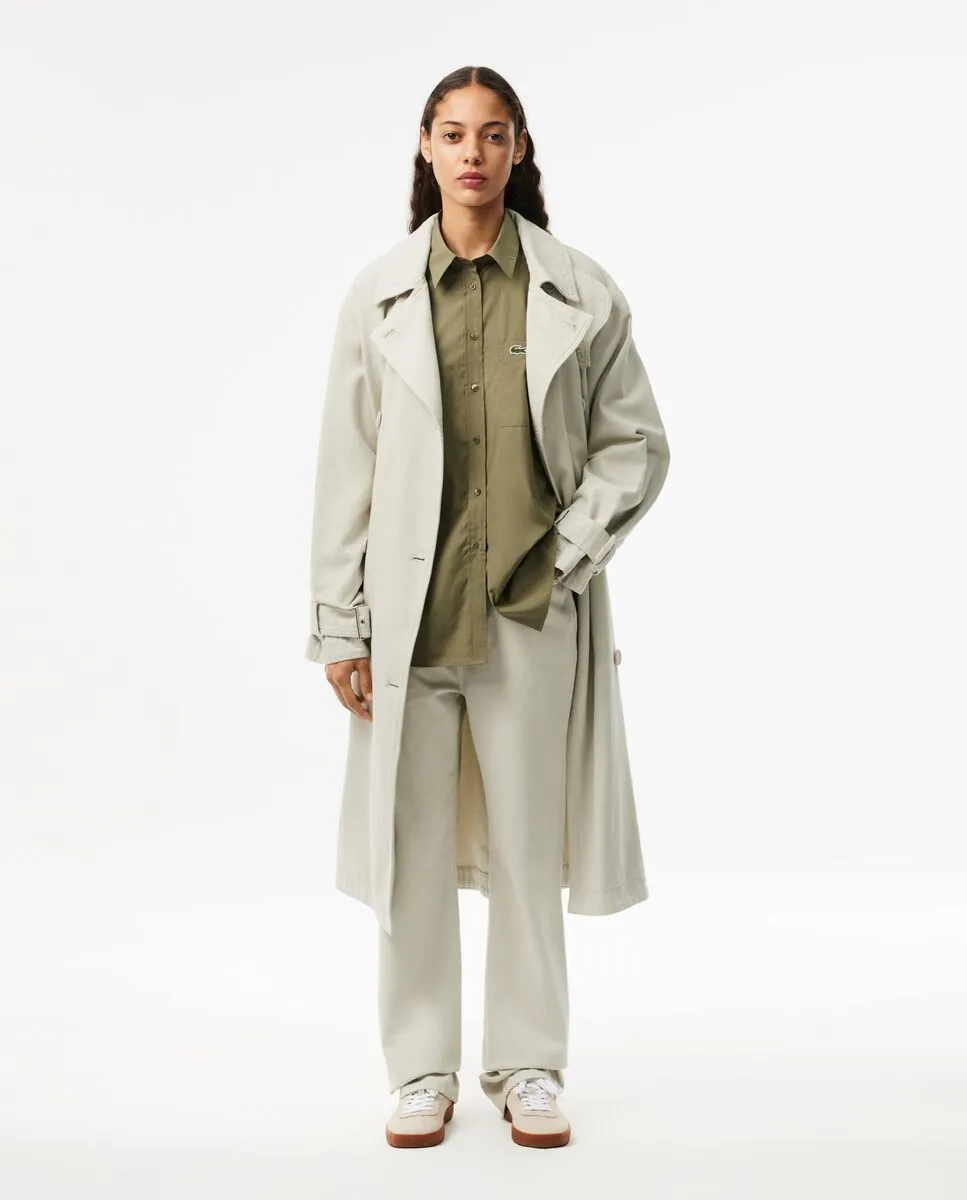 LACOSTE Oversized Poplin Shirt Green