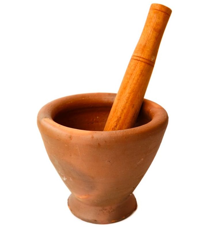 Деревянная ступка с пестиком тайская для специй и Сом тама