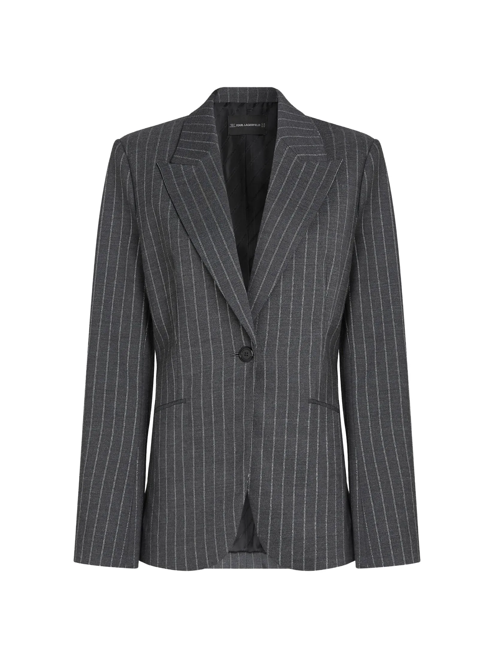 KARL LAGERFELD RTW-1 PINSTRIPE BLAZER QUIET SHADE