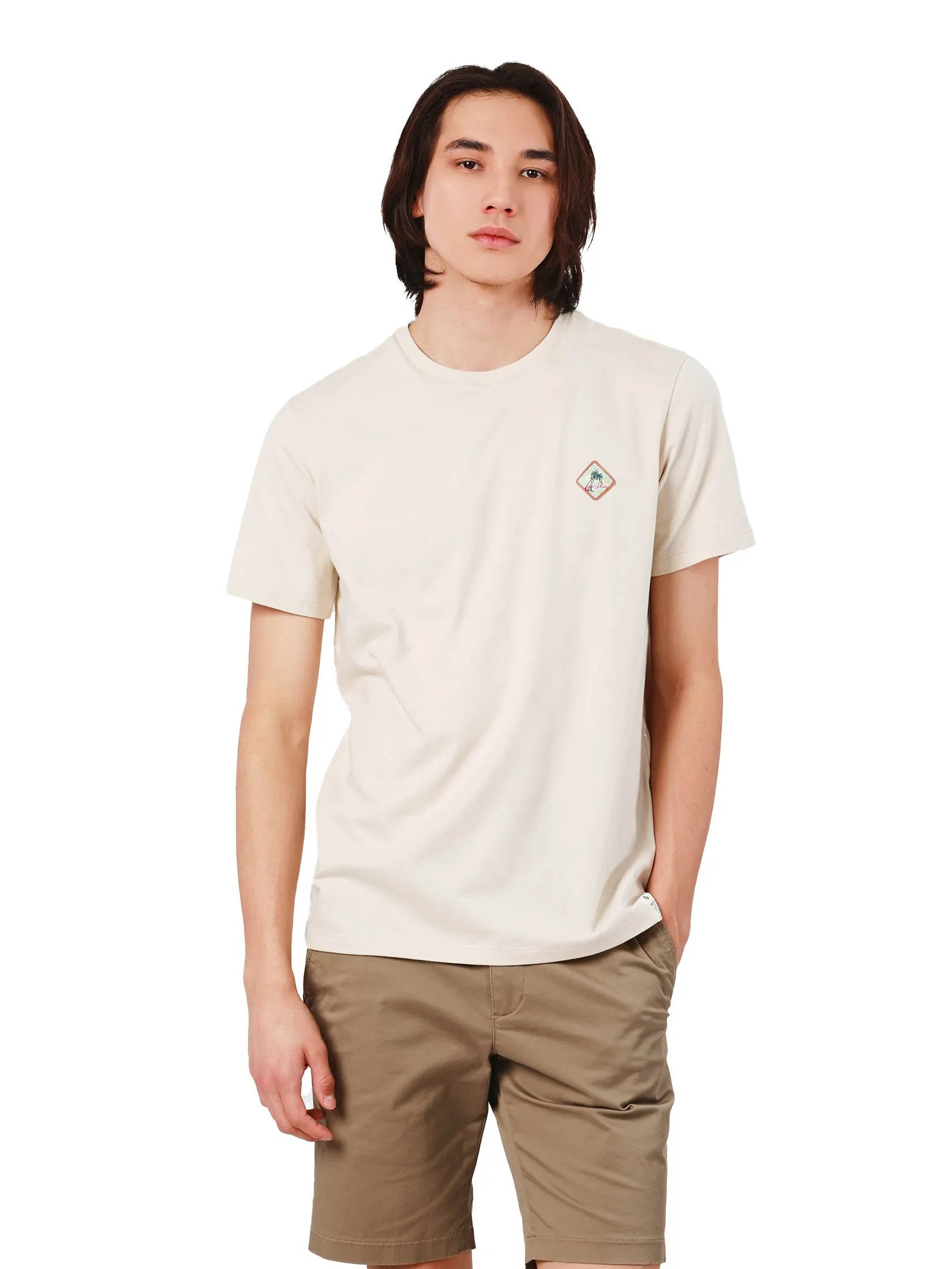 JOHN HENRY Men's T-Shirts (Slim Fit) Rejuvenate Vacation Beige