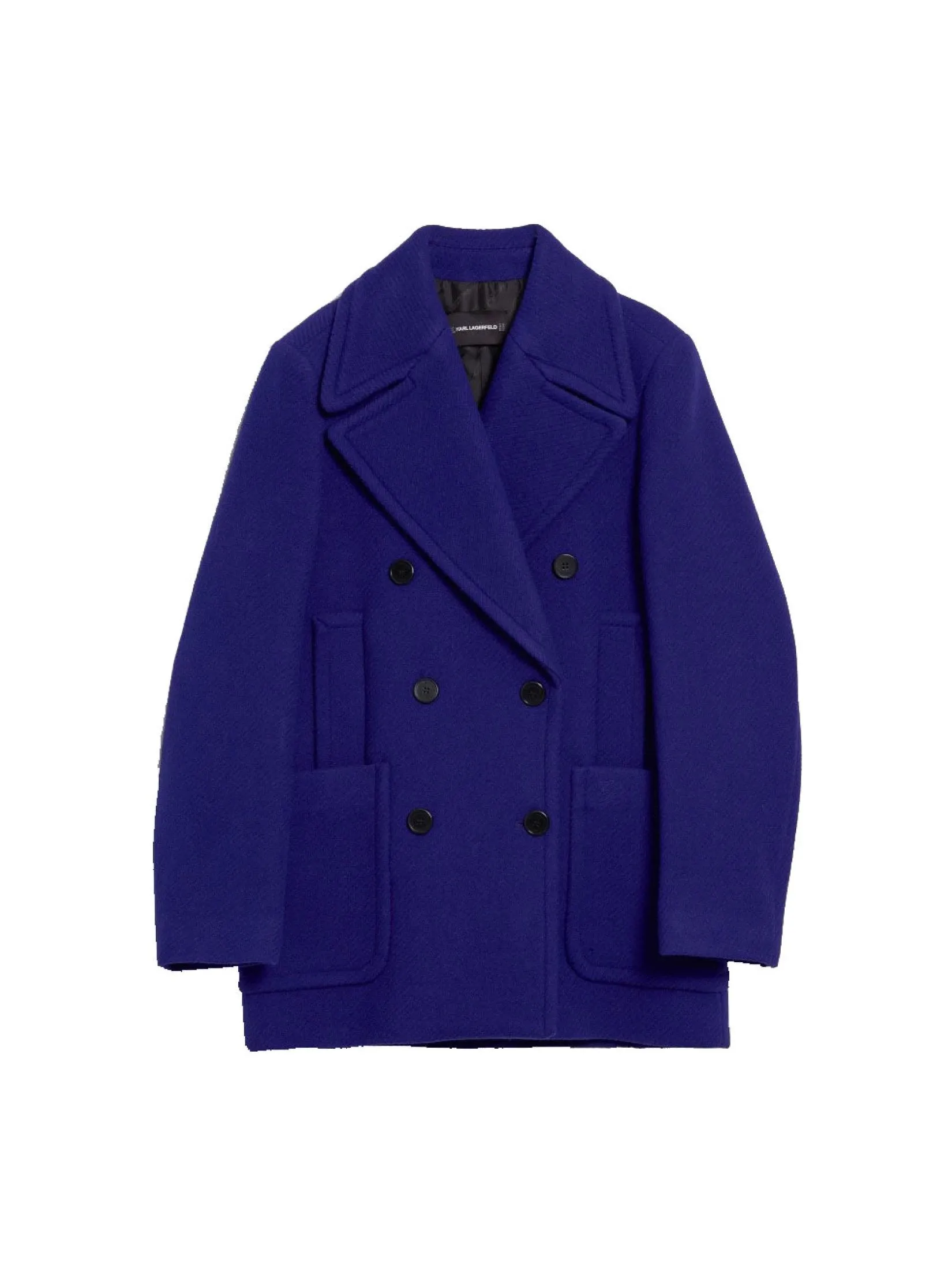 KARL LAGERFELD WOOL PEACOAT DEEP PURPLE