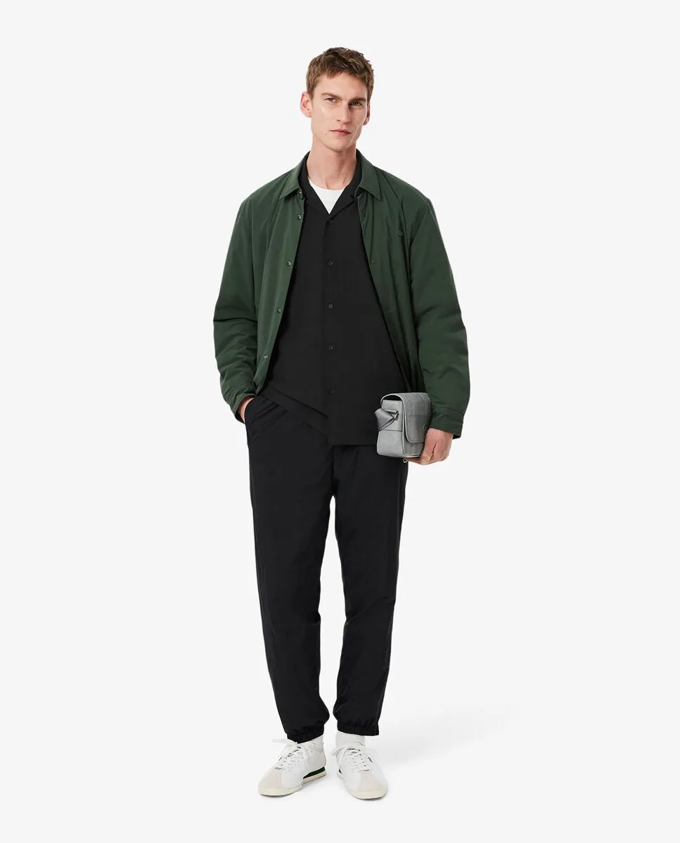 LACOSTE Lightweight Relaxed Fit Perforated Shirt Black