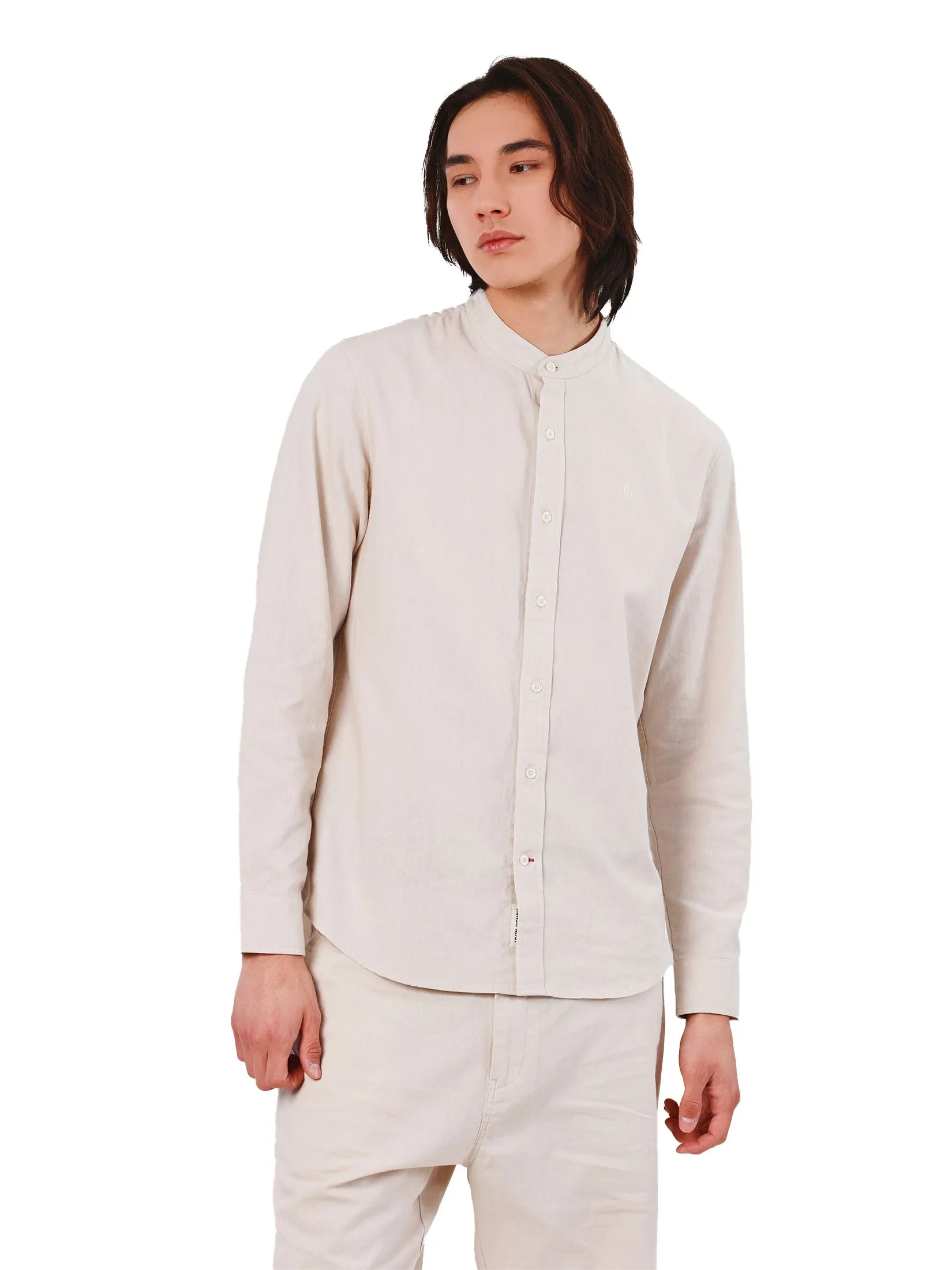 JOHN HENRY Men's Long Sleeves Shirts (Slim Fit) Rejuvenate Vacation Beige