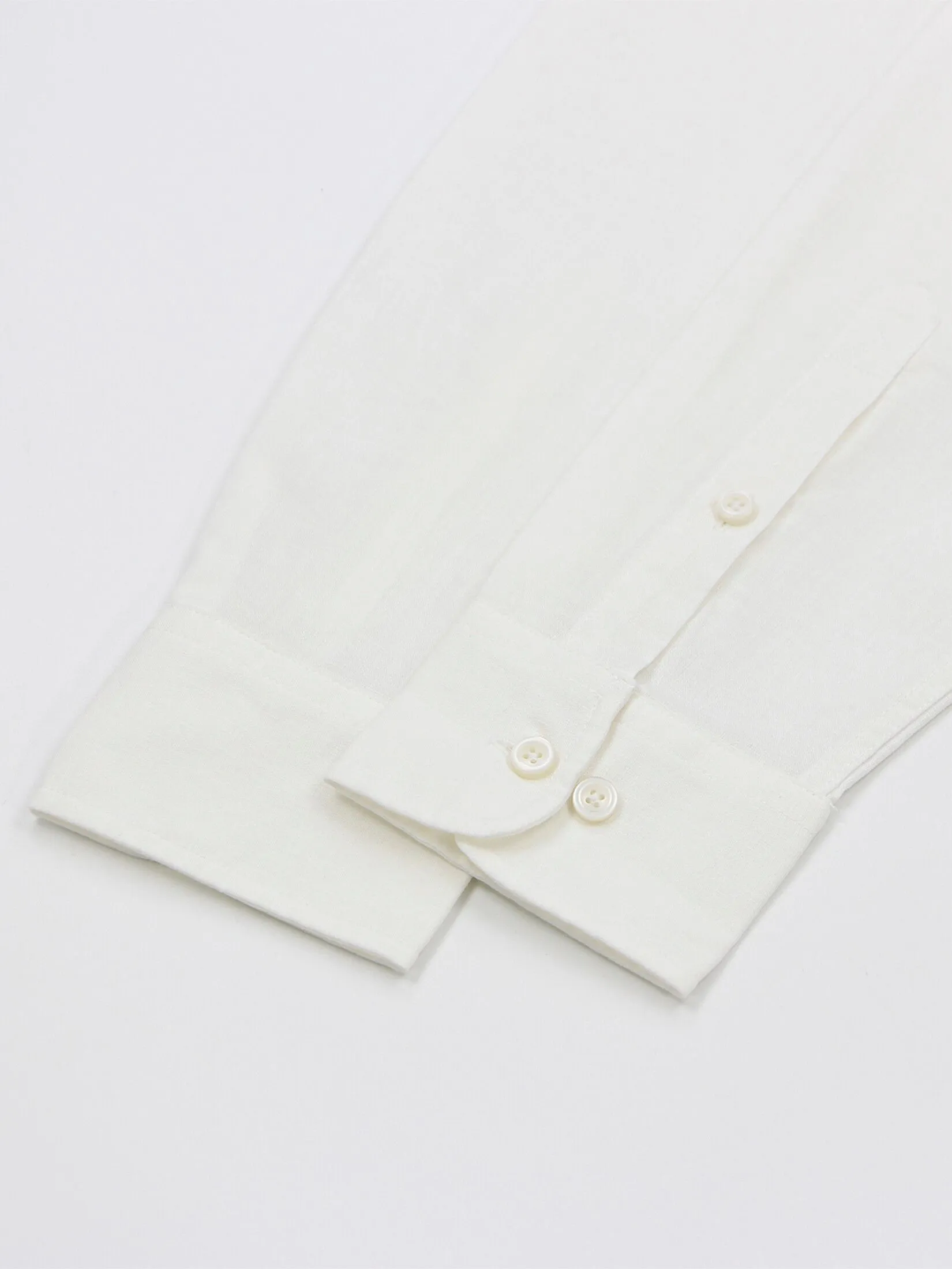 GIORDANO Men's Long-sleeved Linen Shirt White