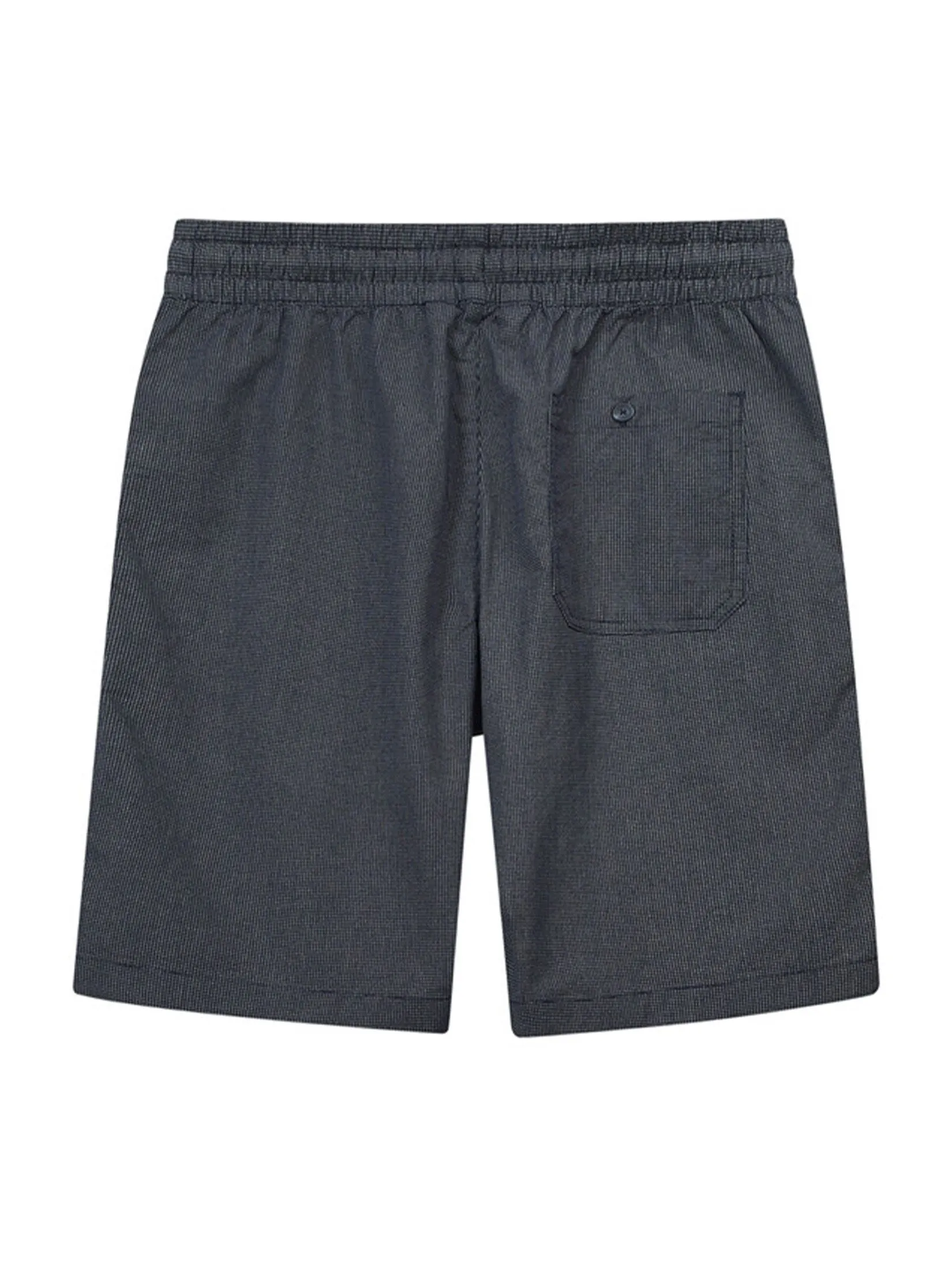 GIORDANO Men's Mid-Rise Slim Fit Elastic Waist Twill Bermuda Shorts Navy X White