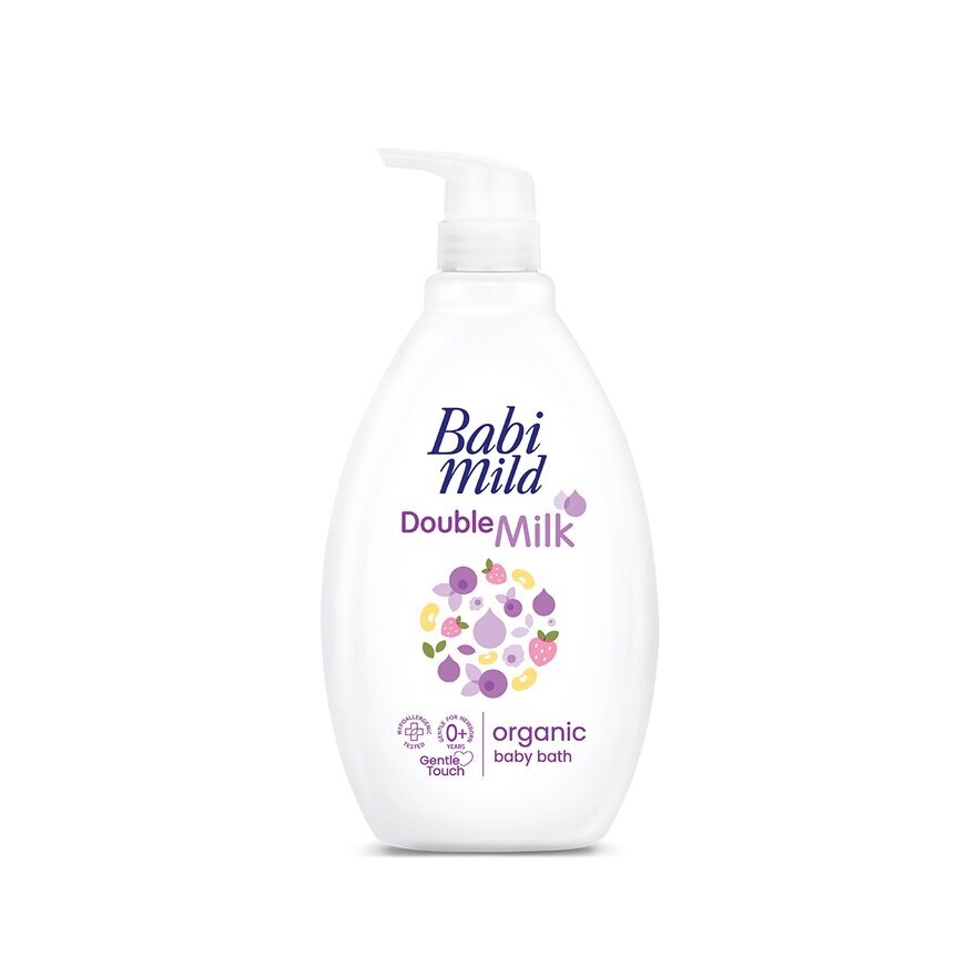 Babi Mild Babi Bath Double Milk Organic 800 Ml. - Purple