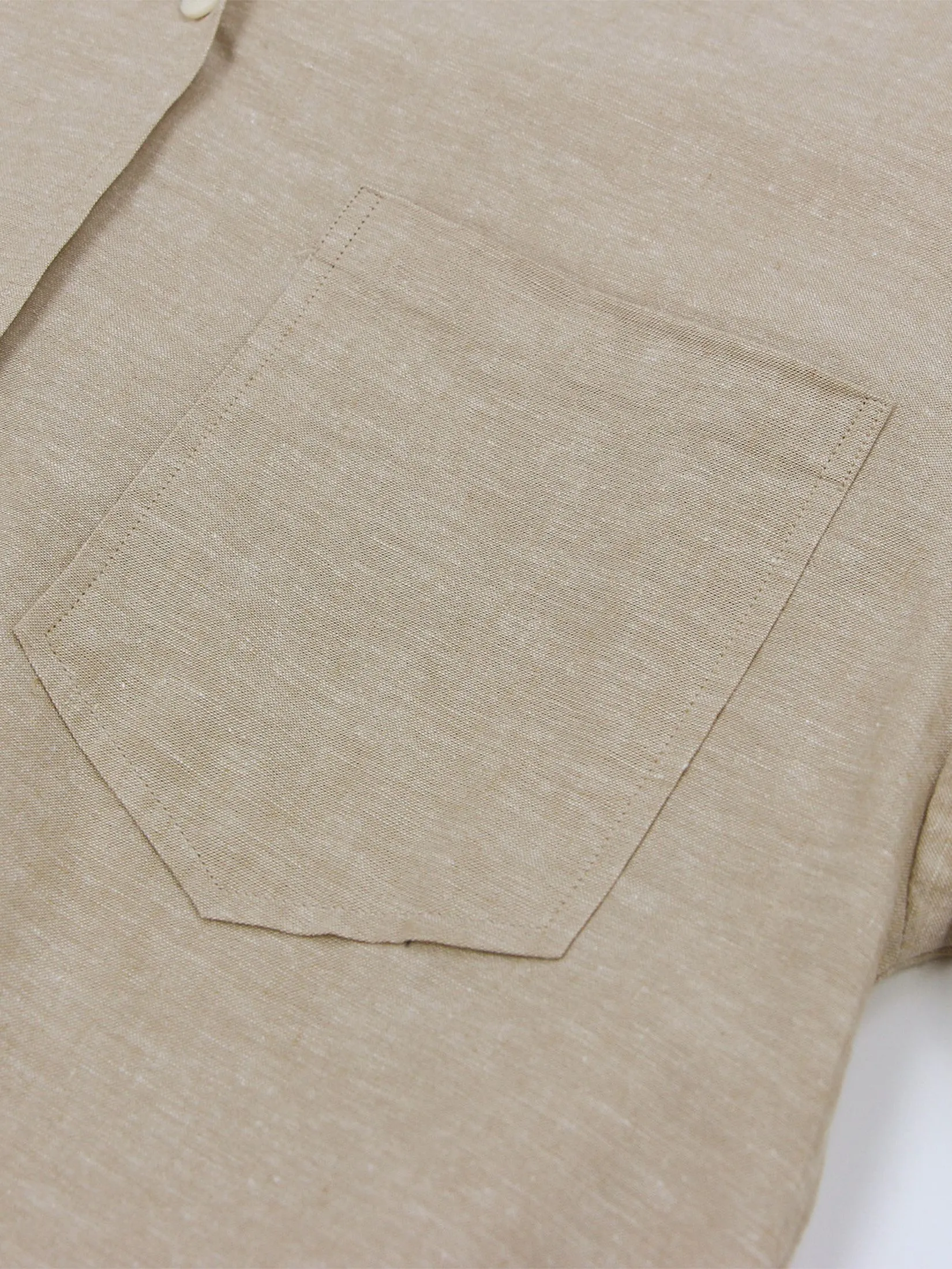 GIORDANO Women's Loose Linen Shirt Crockery Khaki