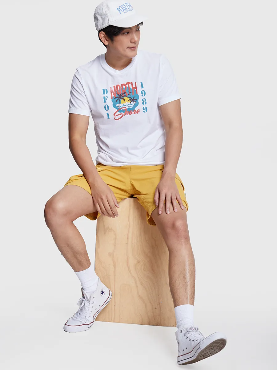 DEFRY 01 Men T-shirt Short Sleeves Crew Neck Printed White