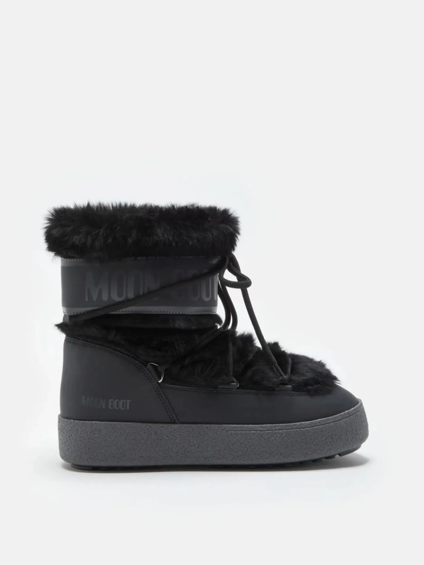 MOON BOOT LTRACK FAUX FUR WP BOOTS IN BLACK