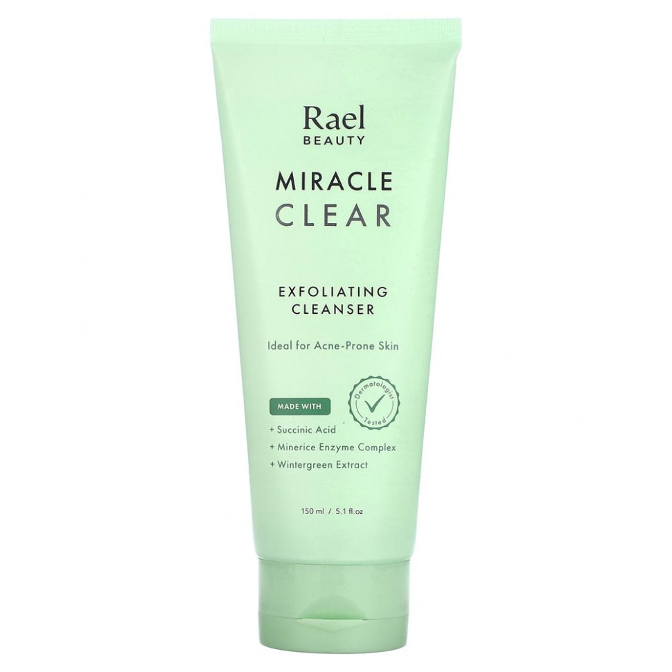 Rael, Inc., Beauty, Miracle Clear, отшелушивающее очищающее средство, 150 мл (5,1 жидк. Унции)