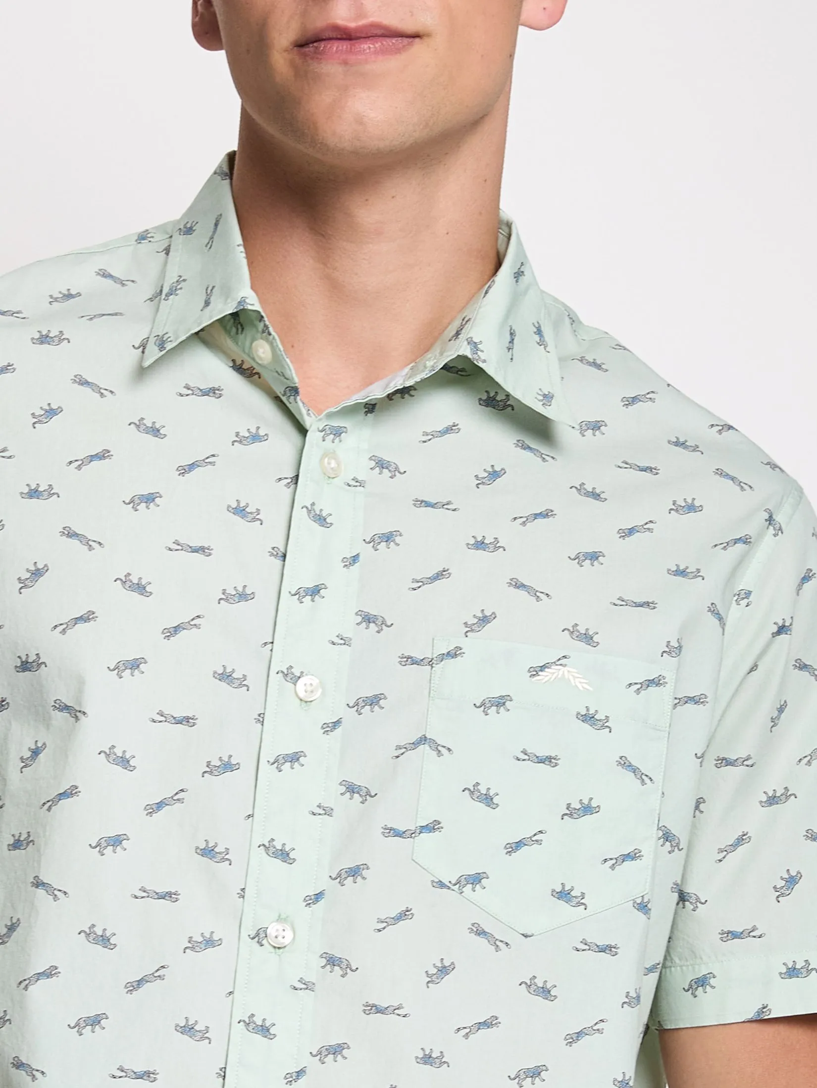 ALUMNUS Men Shirt Short Sleeves 2510SSRL32 Green