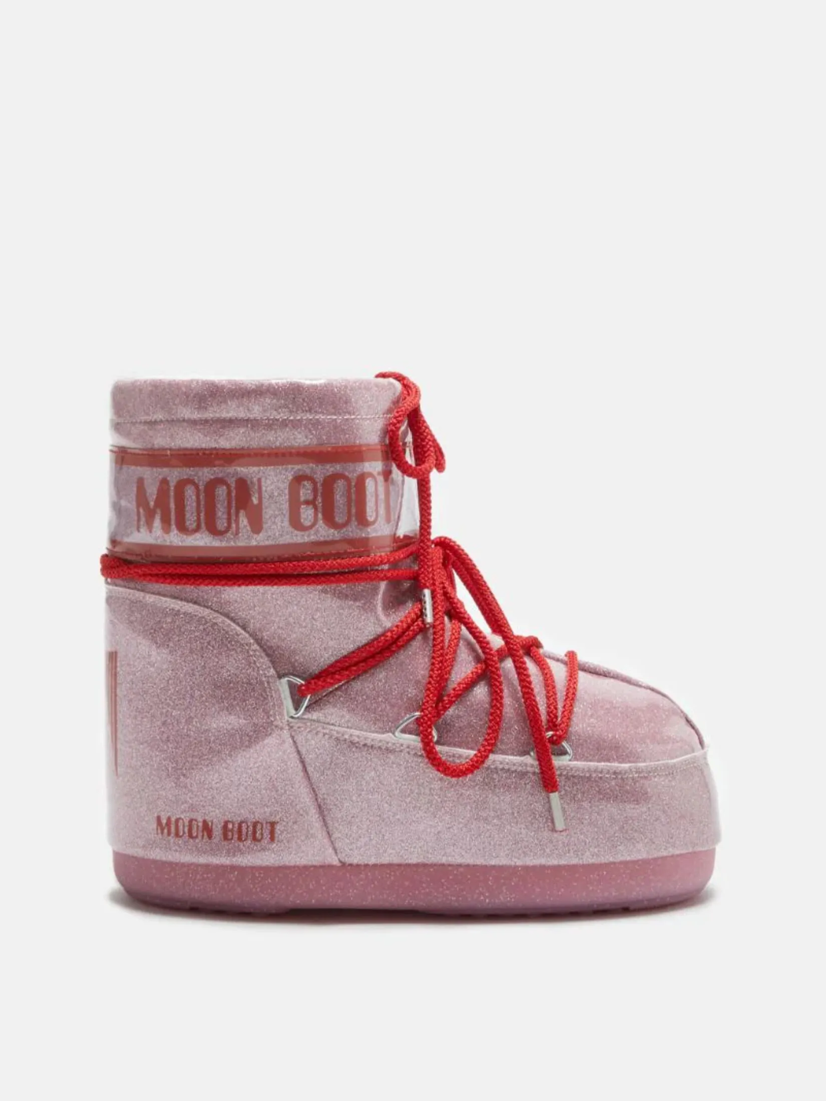 MOON BOOT BOOTS ICON LOW GLITTER IN PINK