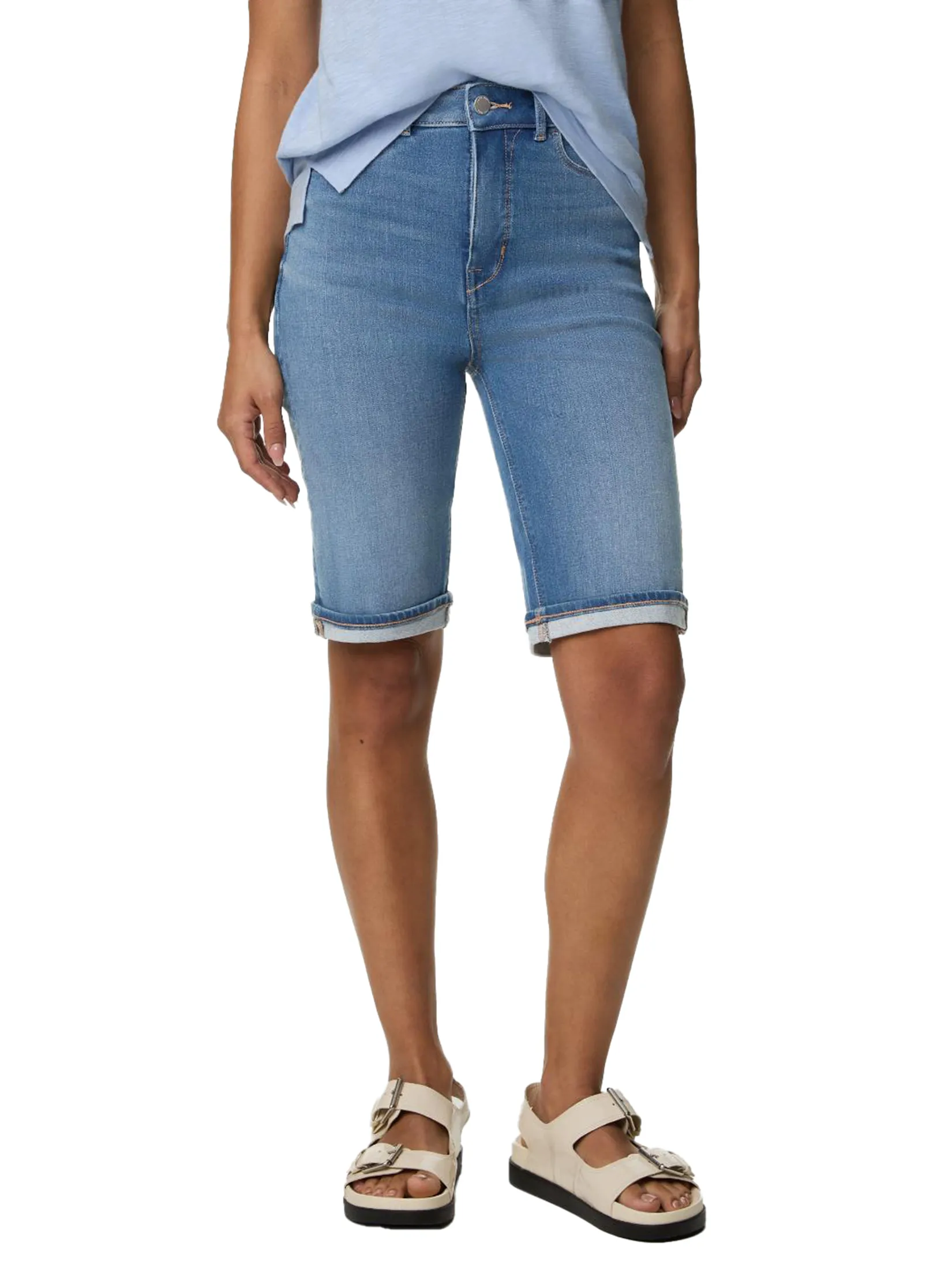 MARKS & SPENCER Women Shorts Magic Shaping Denim High Waisted