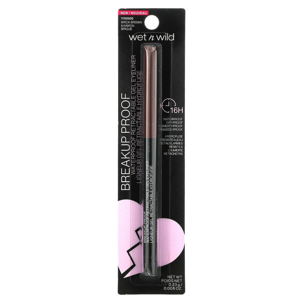 wet n wild, Водостойкая выдвижная гелевая подводка для глаз, кирпично-коричневая, 0,23 г (0,008 унции)