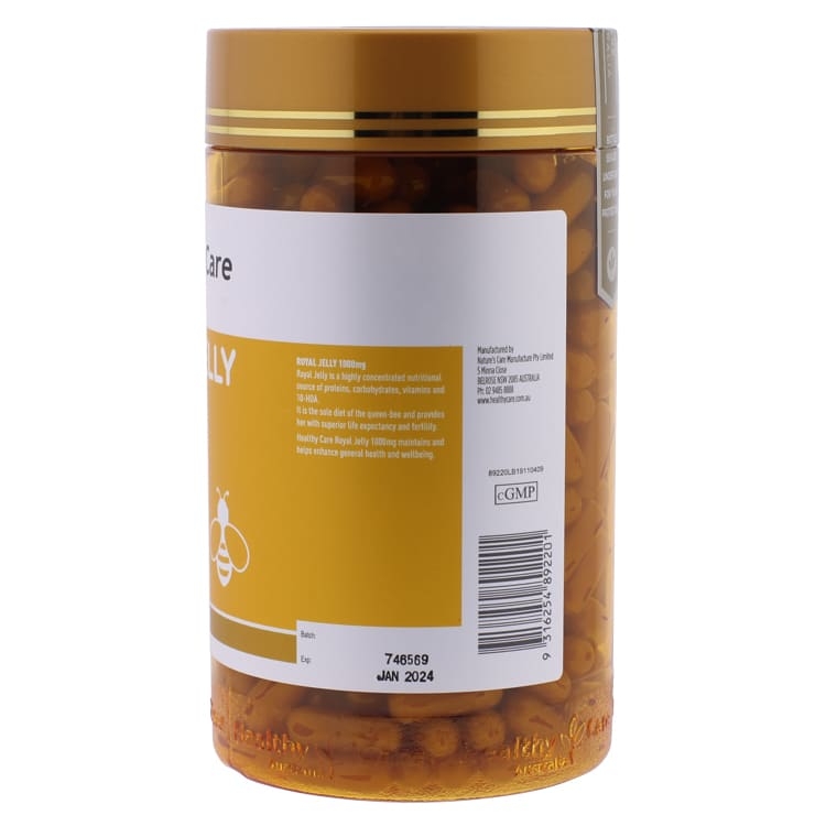 Маточное молочко в капсулах Royal Jelly Healthy Care 1000 мг 365 шт