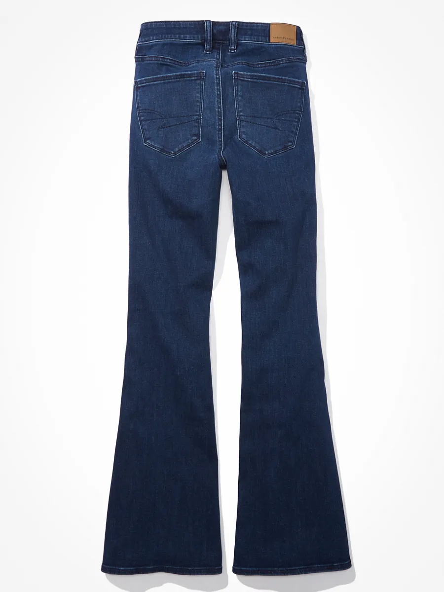 AMERICAN EAGLE WOMEN FESTIVAL FLARE JEANS 516 DARK ATLANTIC
