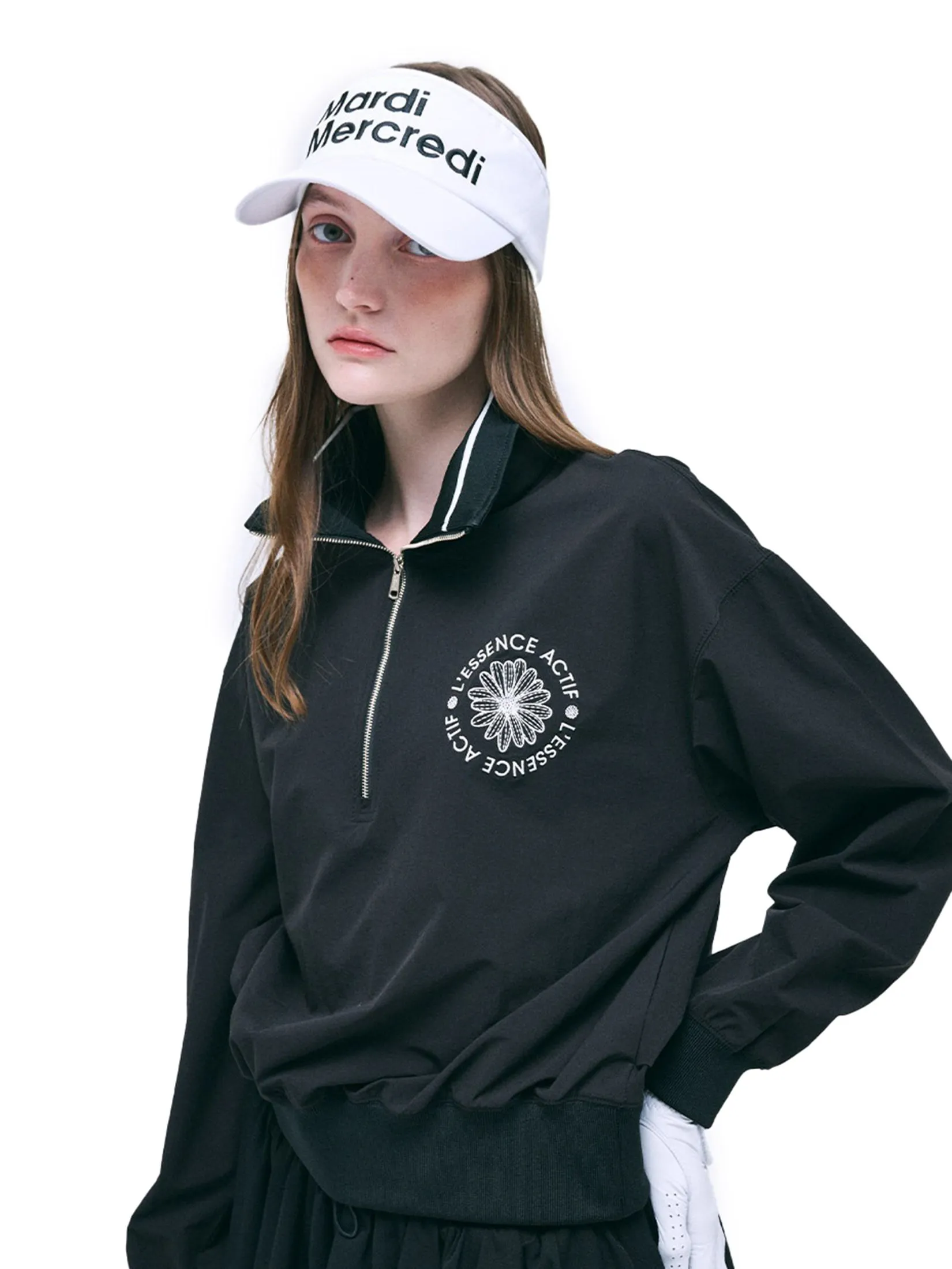 MARDI MERCREDI ACTIF Windbreaker High-Neck Zip-Up Actif Emblem F