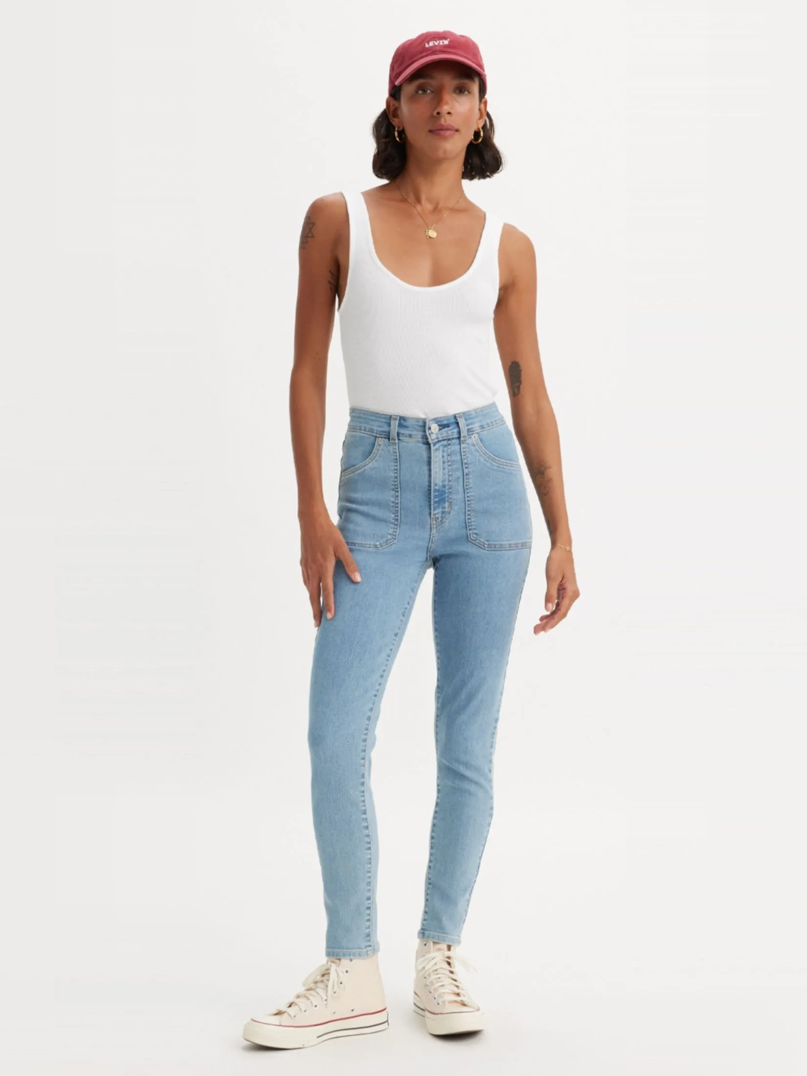 LEVI'S Women's 721 High-Rise Skinny Utility Jeans Light Blue