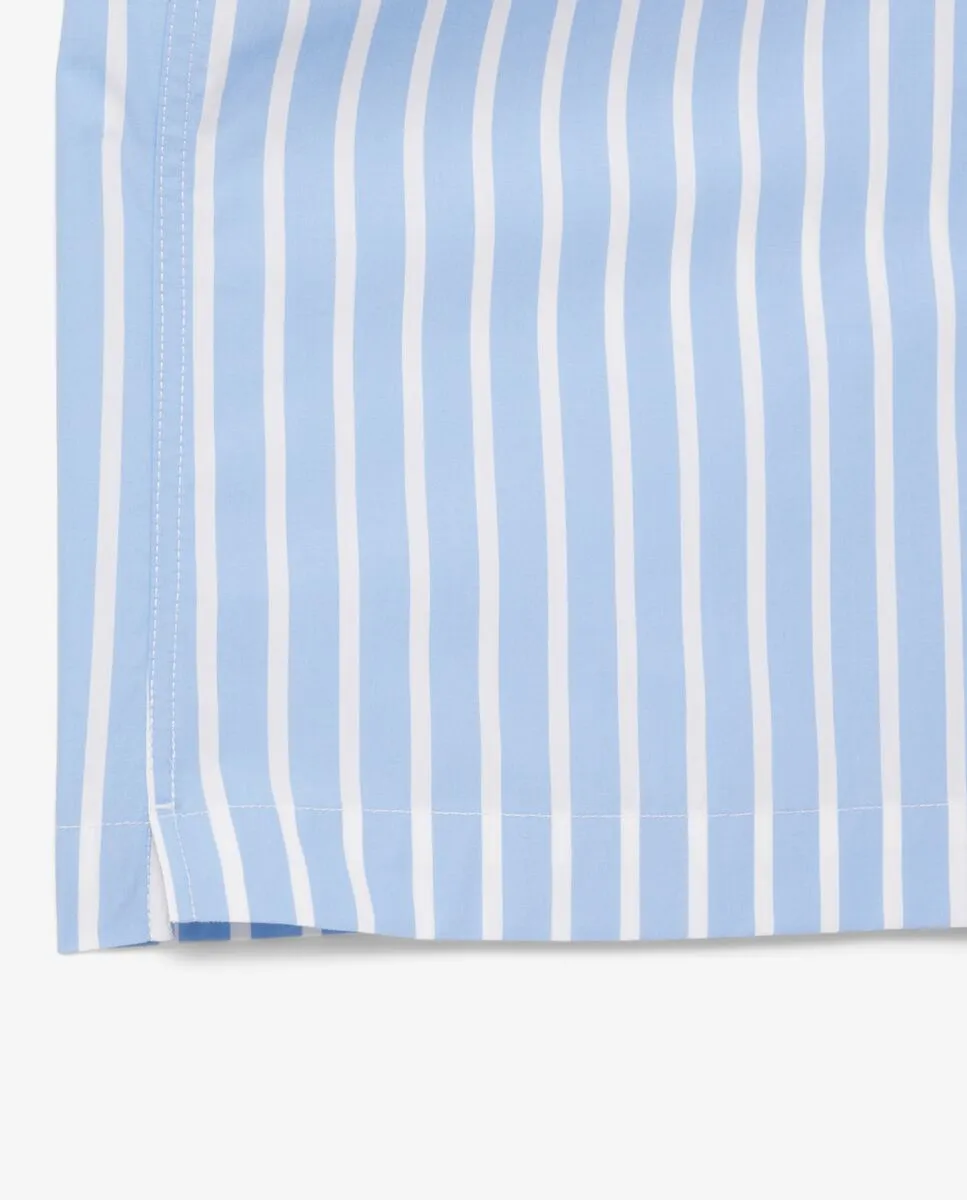 LACOSTE Relaxed Fit Striped Short Sleeved Shirt Blue