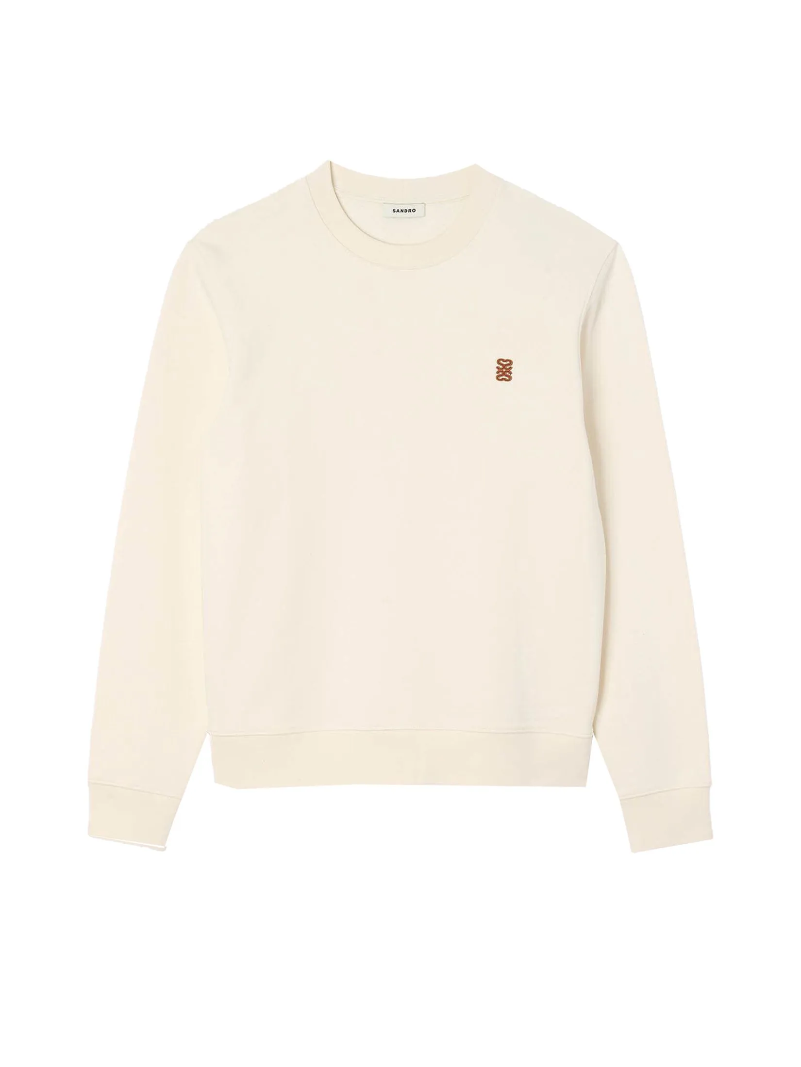 SANDRO Oversized Sweatshirt With Leather Patch