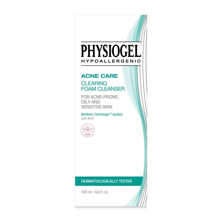 Physiogel Acne Care Clearing Foam Cleanser for Acne Oily  Sensitive Skin 120 ml.