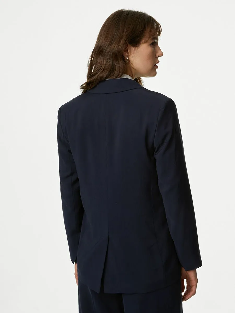 MARKS & SPENCER Women Blazer Straight Single Breasted Dark Navy