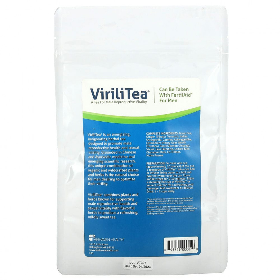 Fairhaven Health, ViriliTea для мужчин, 4 унции