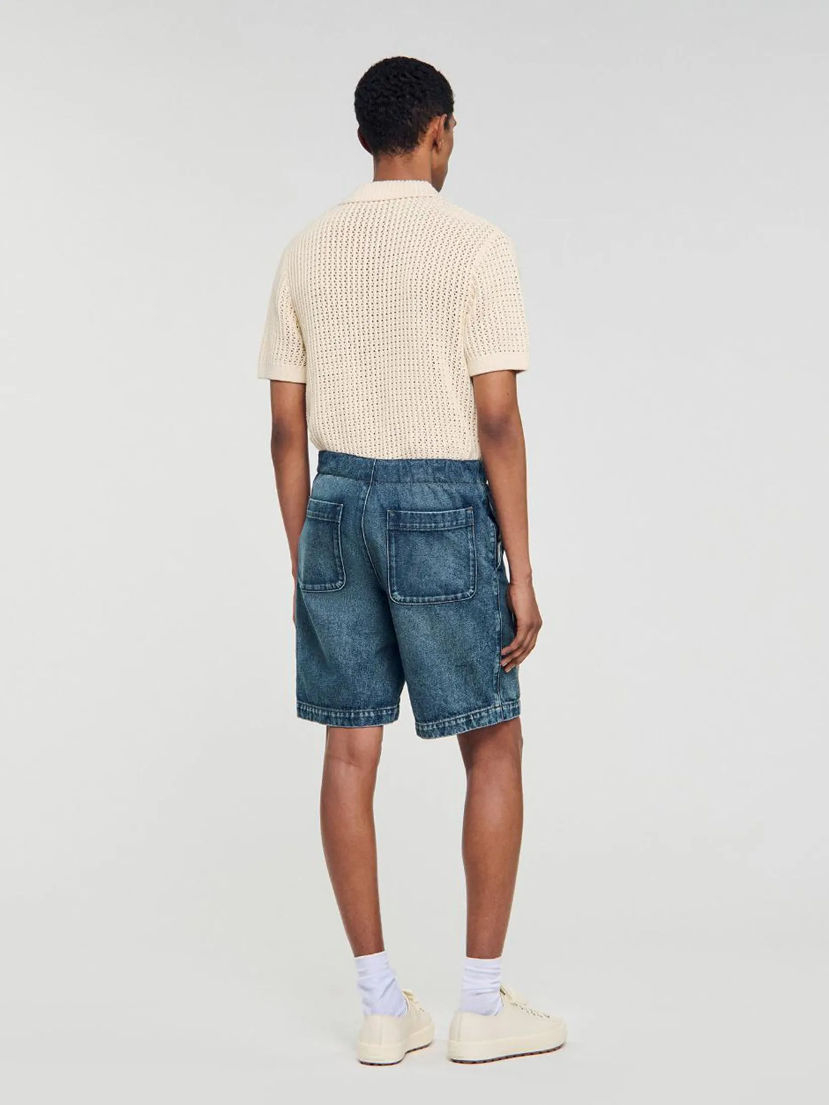 SANDRO Elasticated Denim Shorts