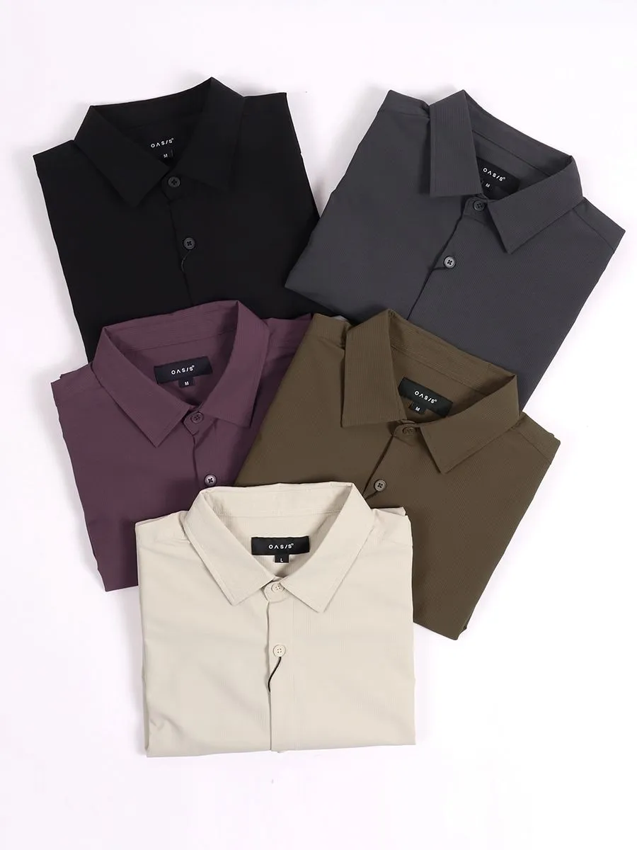 OASIS Men's Short sleeve Shirt Purple