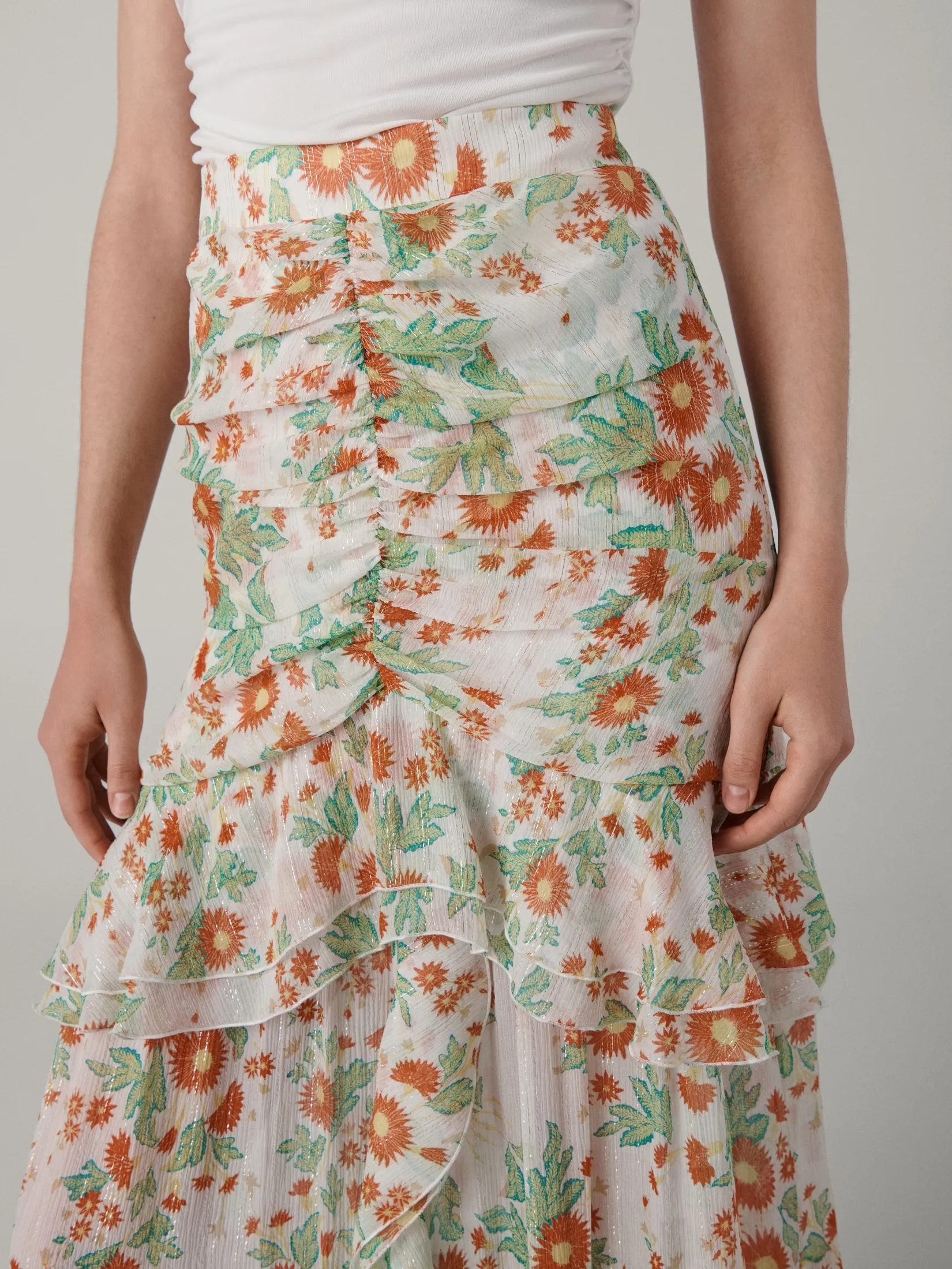 DIANE VON FURSTENBERG WOMEN DVF THEA SKIRT MARLENE BATIK SMALL IVORY