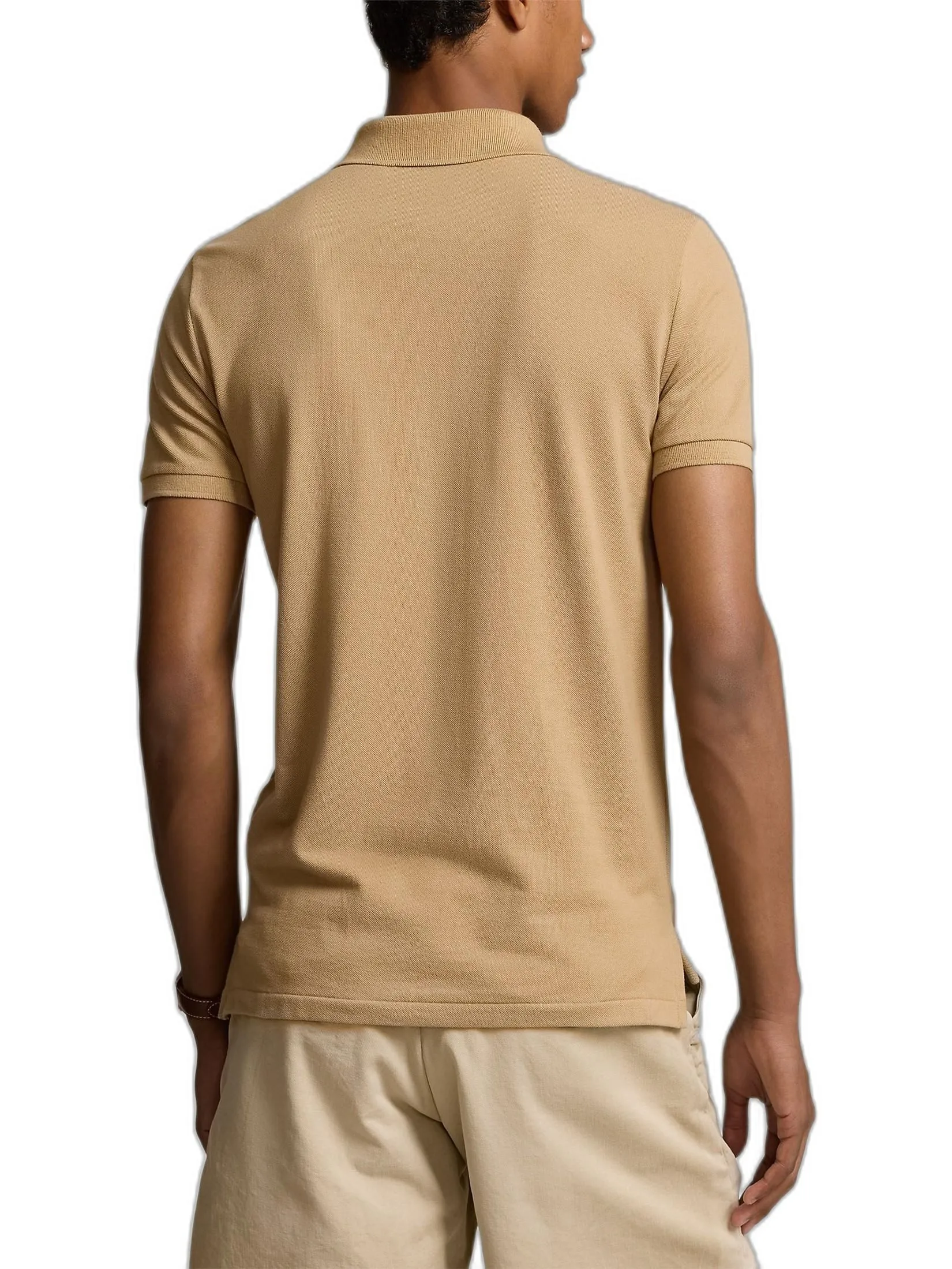 POLO RALPH LAUREN Men Polo-Custom Slim Fit Mesh Polo Shirt MNPOKNI1N822481-Medium Beige-260