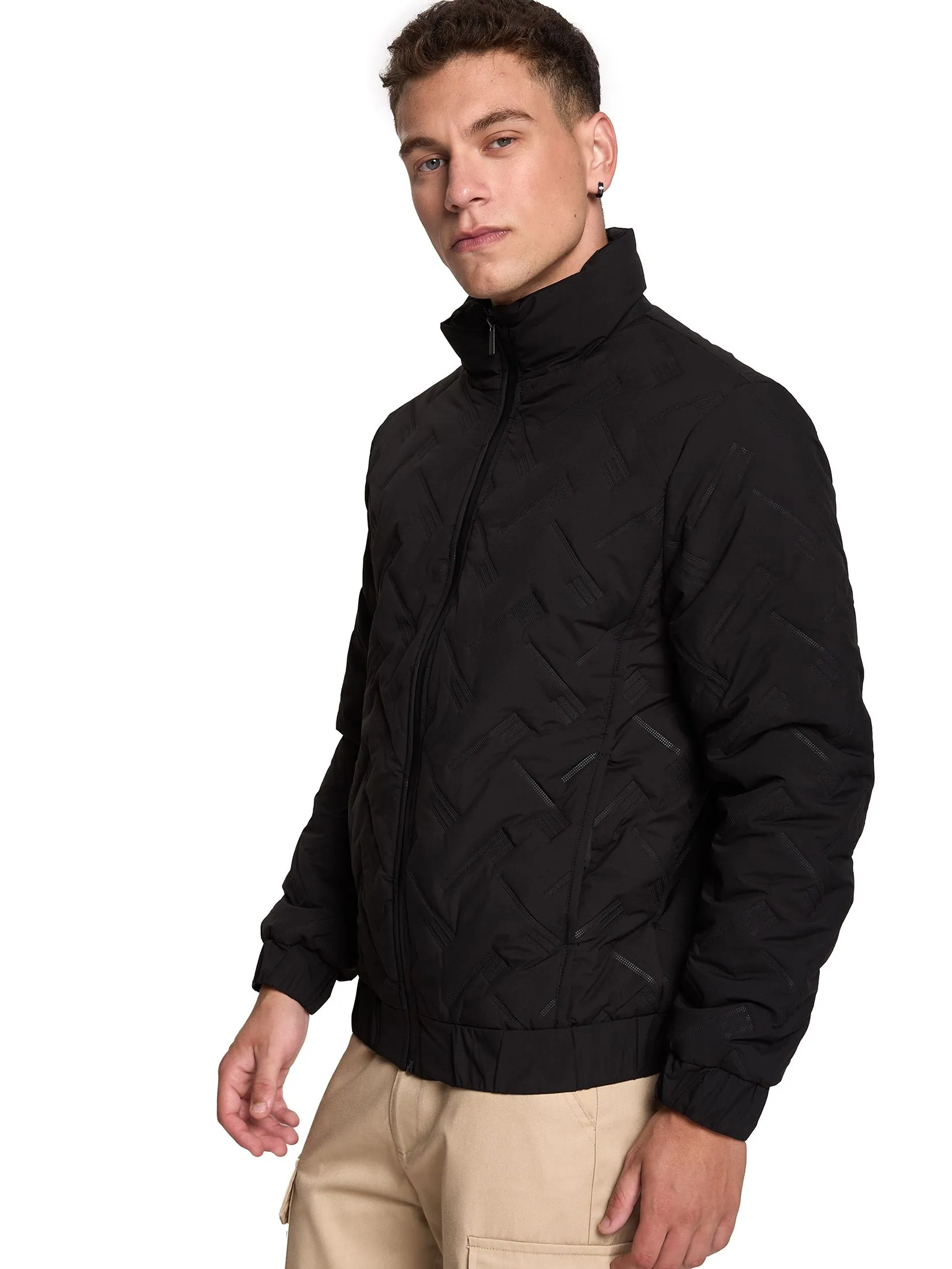 PACIFIC UNION Men Bomber Jacket Black