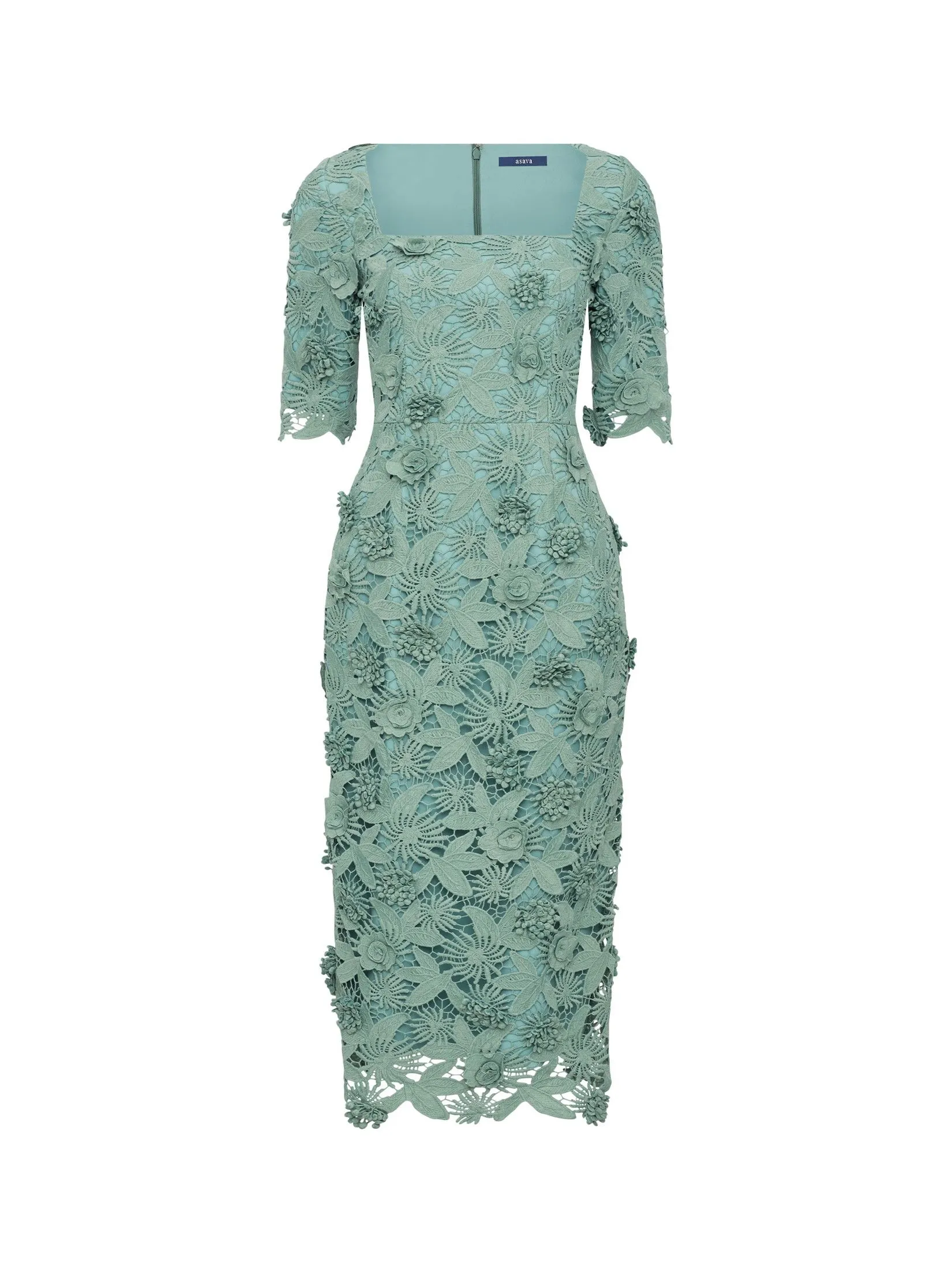 ASAVA (AW24 )Zaira Floral-lace Women Pencil Dress Green