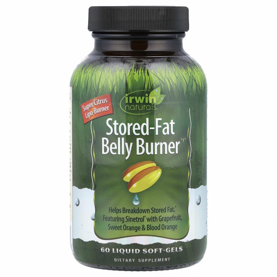 Irwin Naturals, Stored-Fat Belly Burner, жиросжигающее средство, 60 капсул с жидкостью