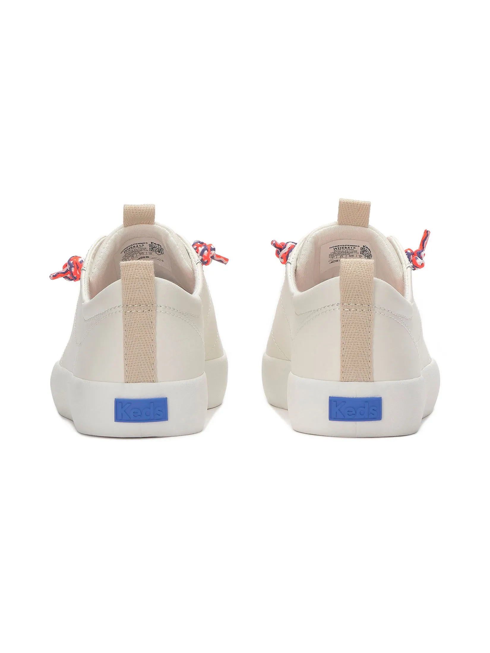 KEDS Women Kickback Leather Round Laces Snow White